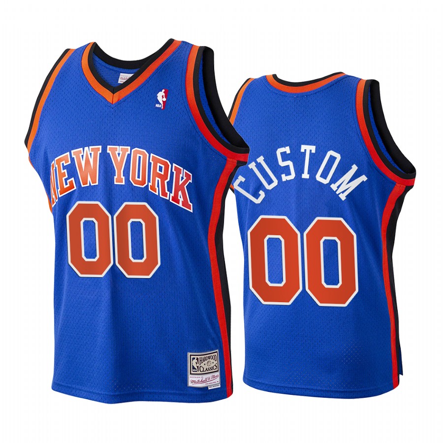Custom New York Knicks Hardwood Classics Youth Jersey - Blue