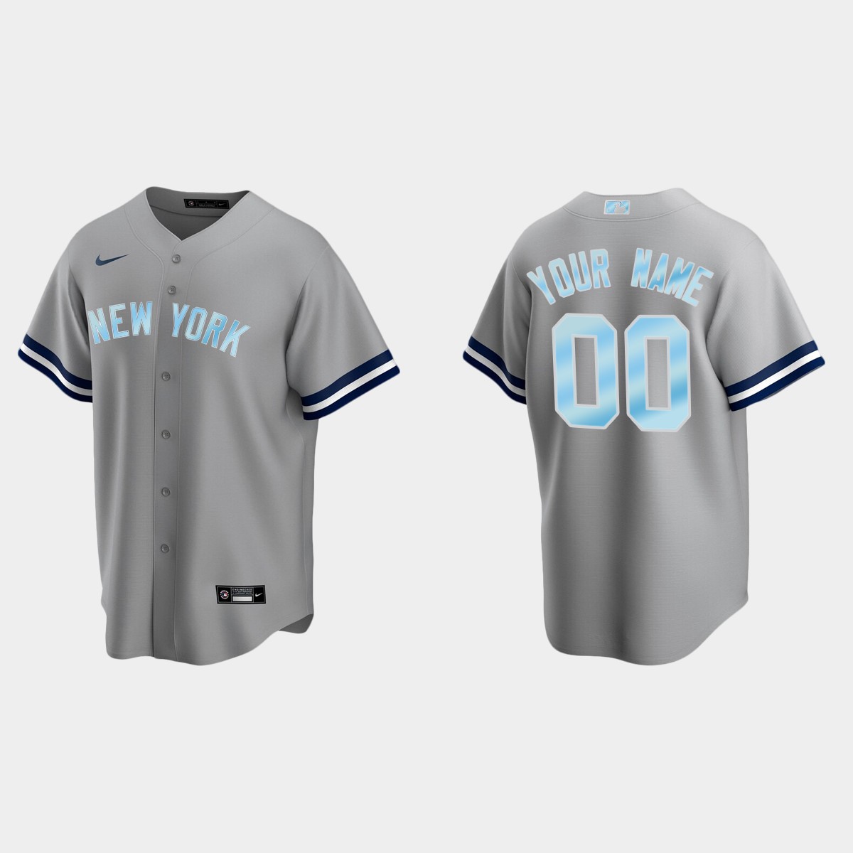 Custom New York Yankees 2022 Father's Day Gift Jersey - Gray