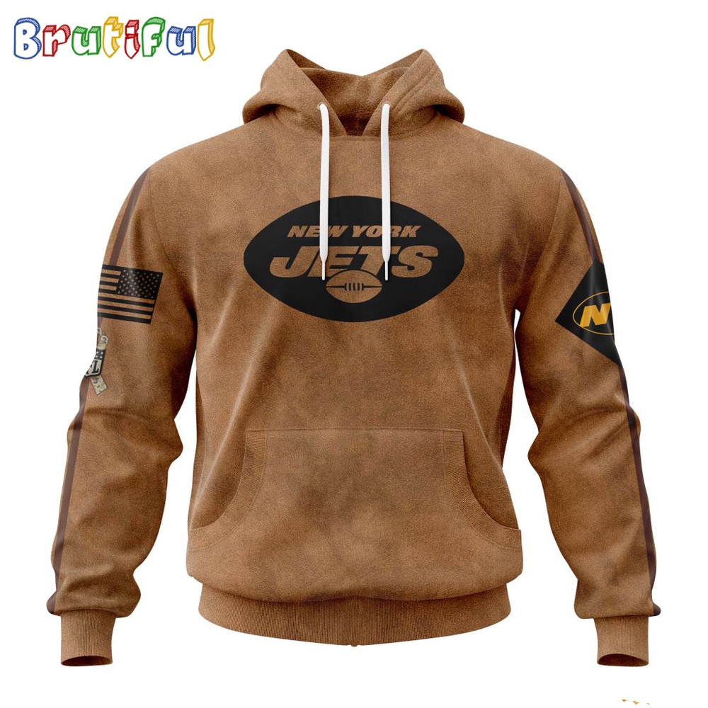 Custom NFL New York Jets Hoodie Special Salute To Service For Veterans Day Full Printed Hoodie