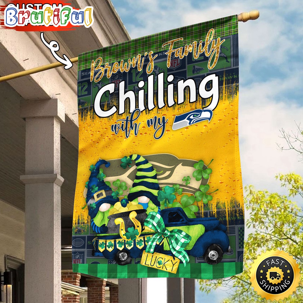 Custom NFL Seattle Seahawks Garden Flag Patricks Day Flag Design