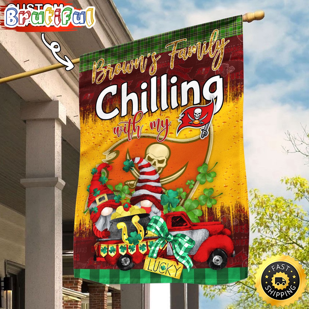 Custom NFL Tampa Bay Buccaneers Garden Flag Patricks Day Flag Design