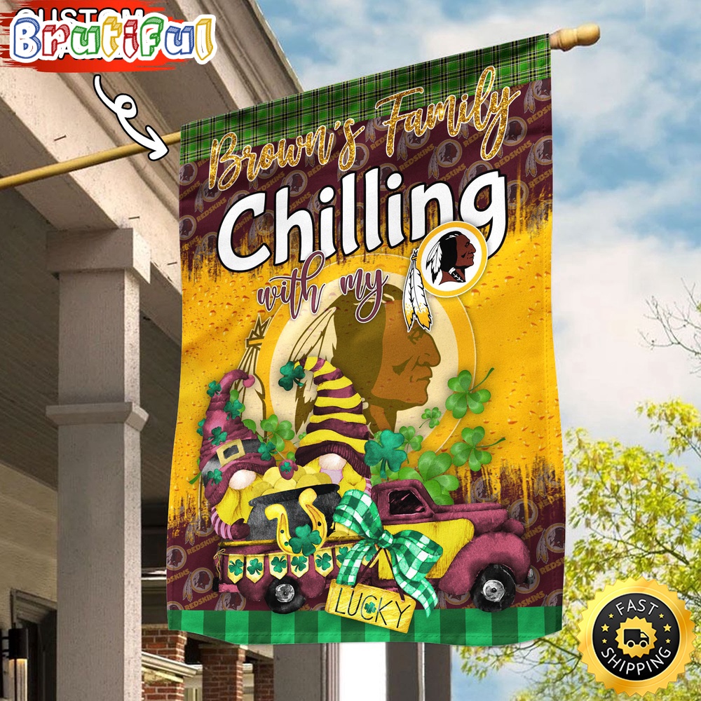 Custom NFL Washington Redskins Garden Flag Patricks Day Flag Design