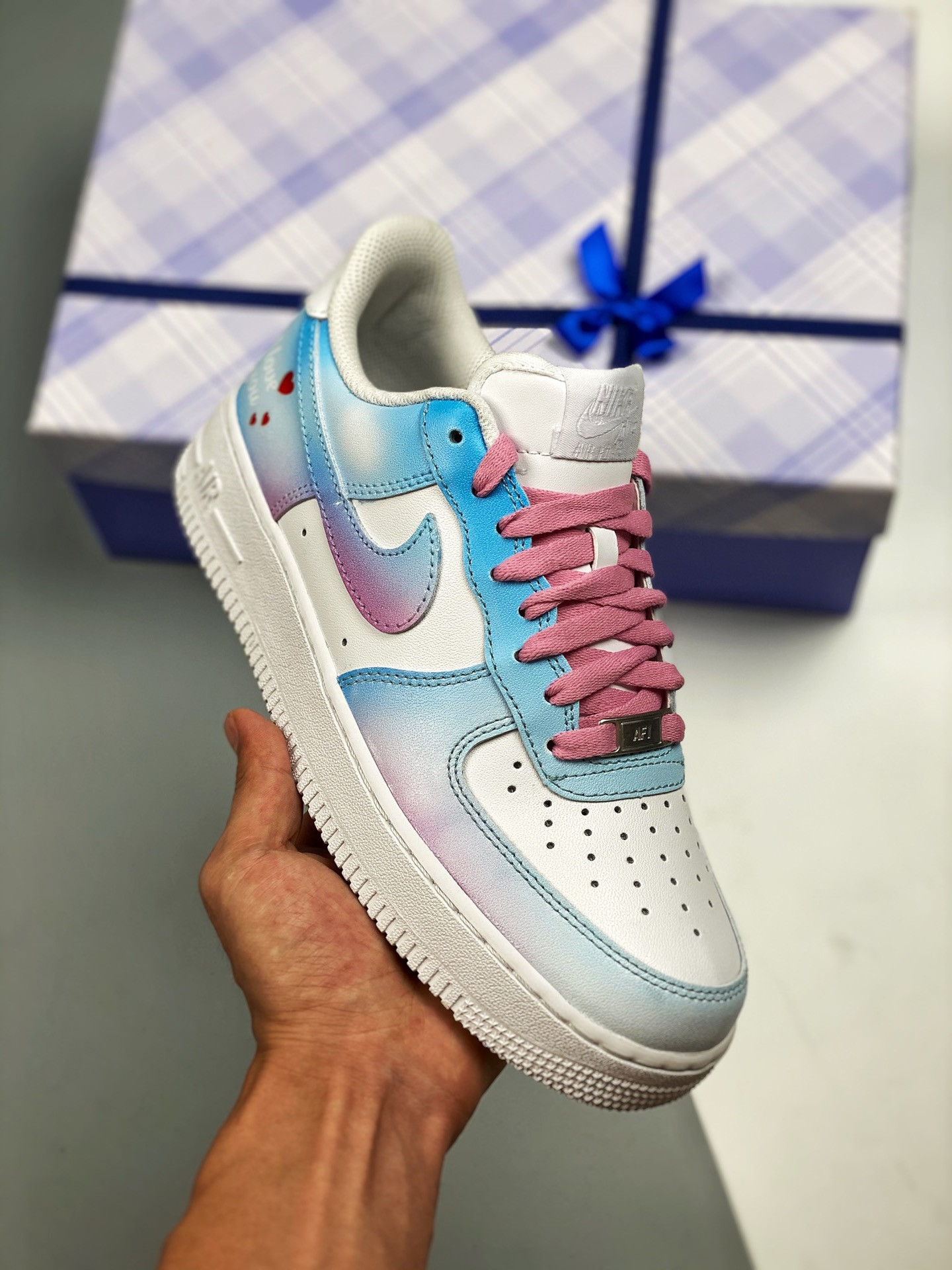 Custom Nike Air Force 1 Low ‘I Love You’ White/Multi For Sale