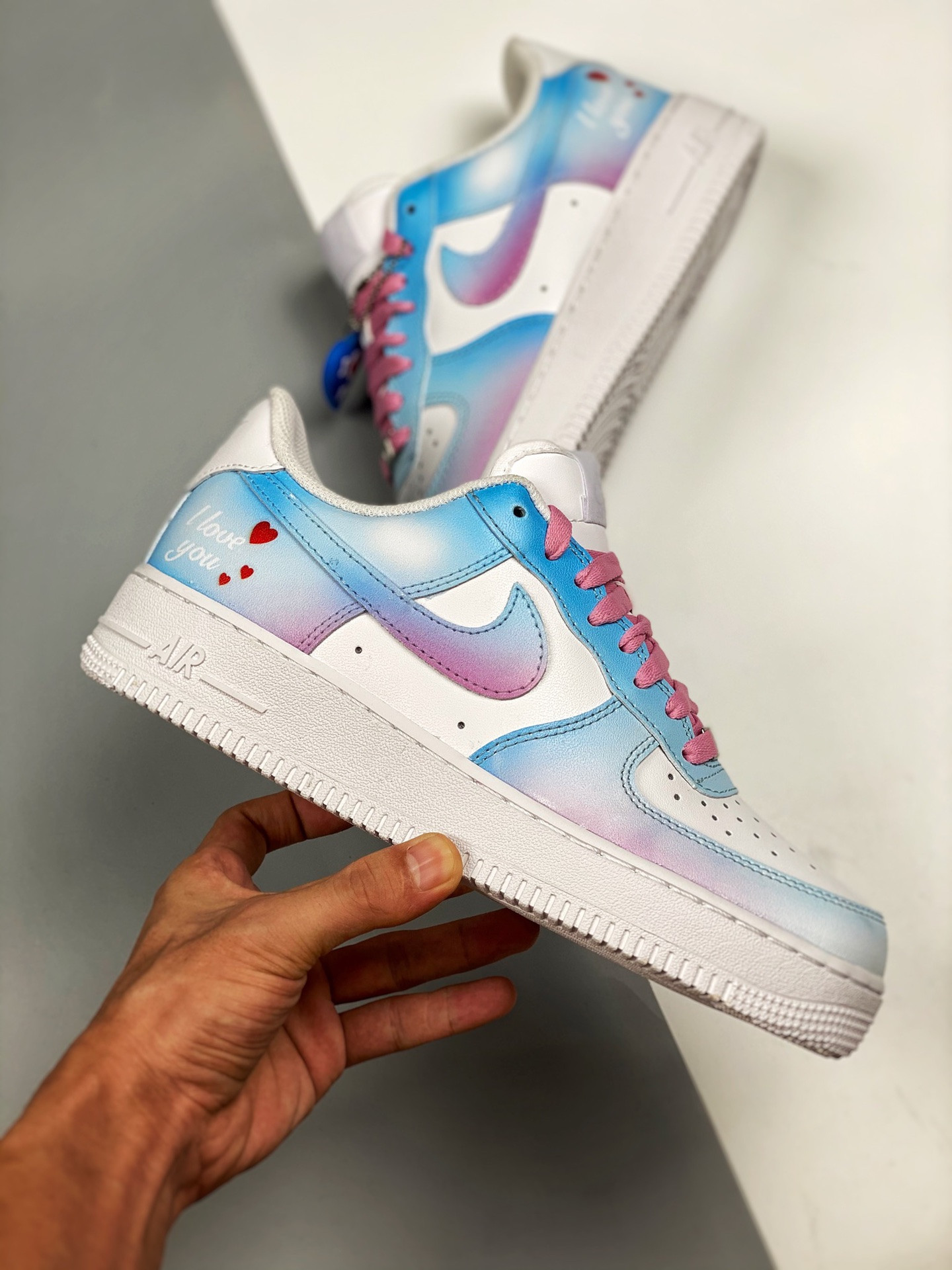 Custom Nike Air Force 1 Low ‘I Love You’ White/Multi For Sale