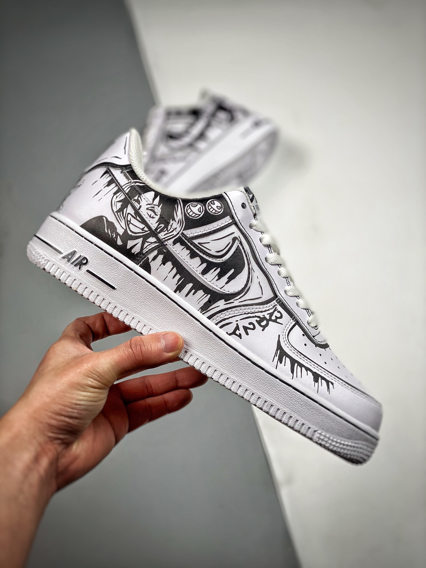 Custom Nike Air Force 1 Low ‘One Piece’ White Black For Sale
