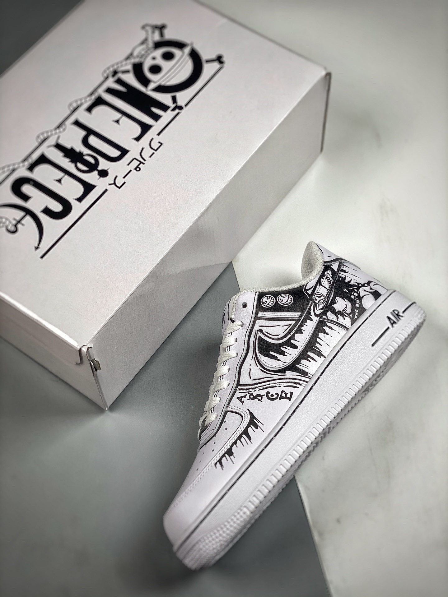 Custom Nike Air Force 1 Low ‘One Piece’ White Black For Sale