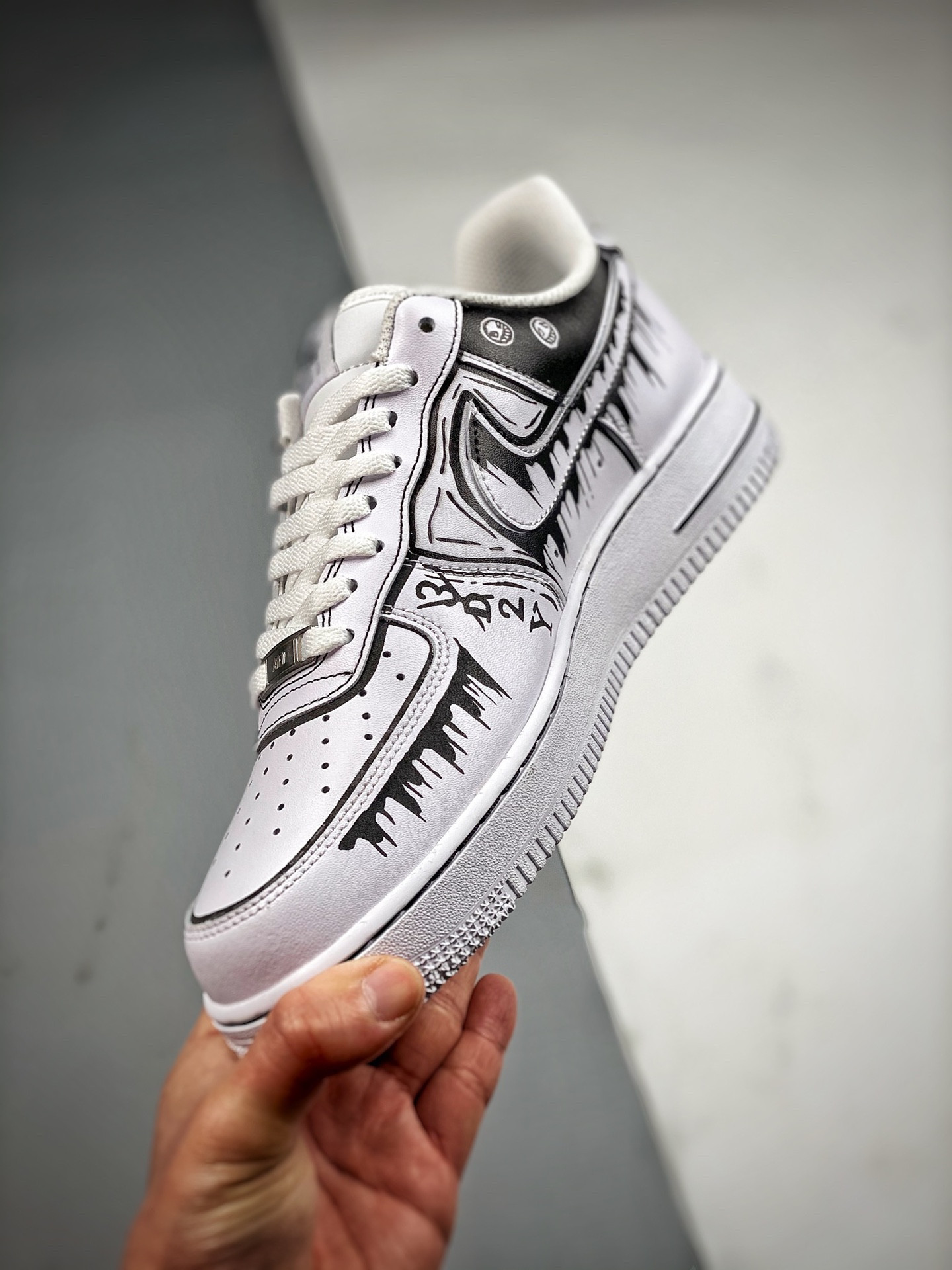 Custom Nike Air Force 1 Low ‘One Piece’ White Black For Sale