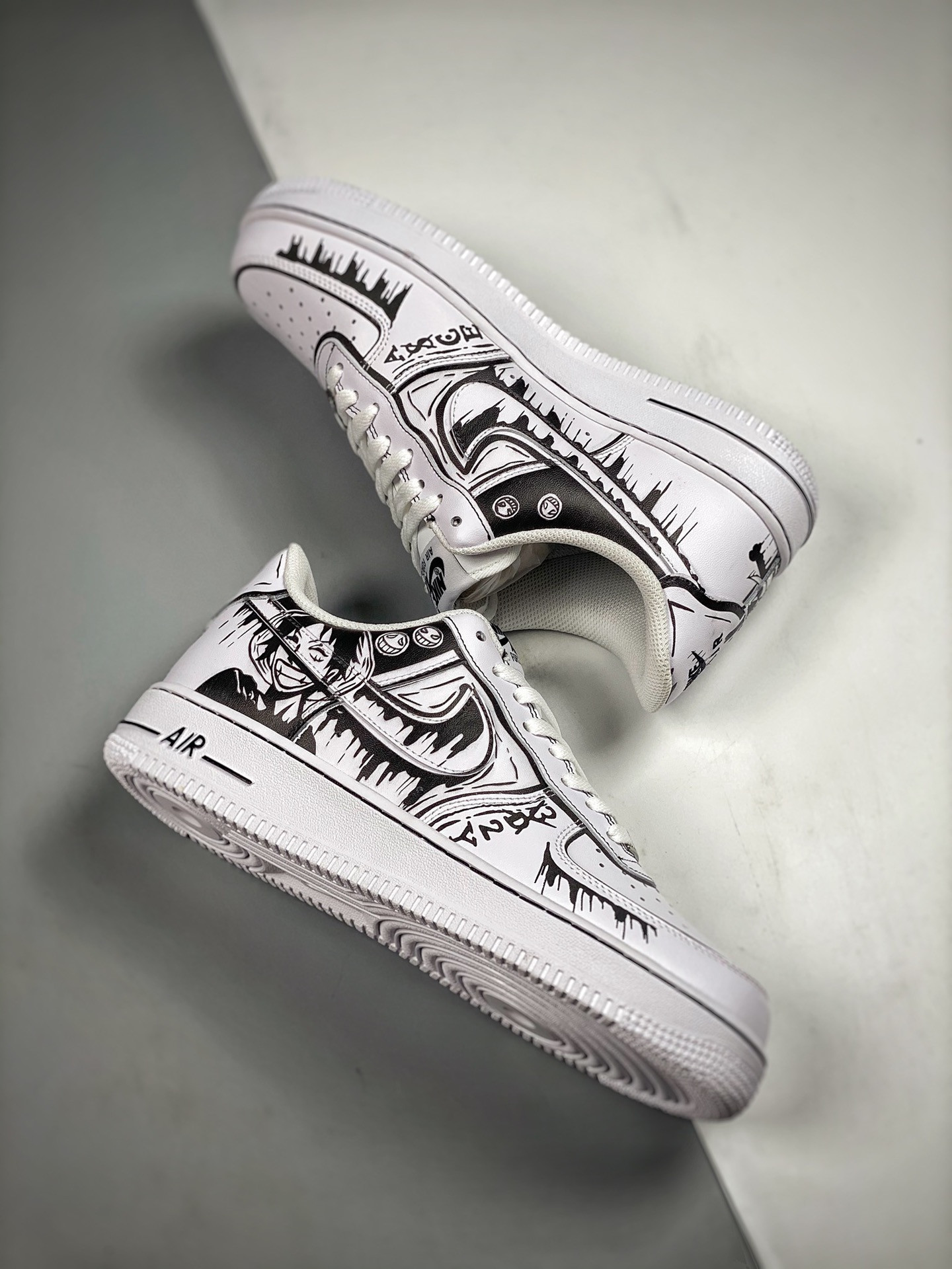Custom Nike Air Force 1 Low ‘One Piece’ White Black For Sale