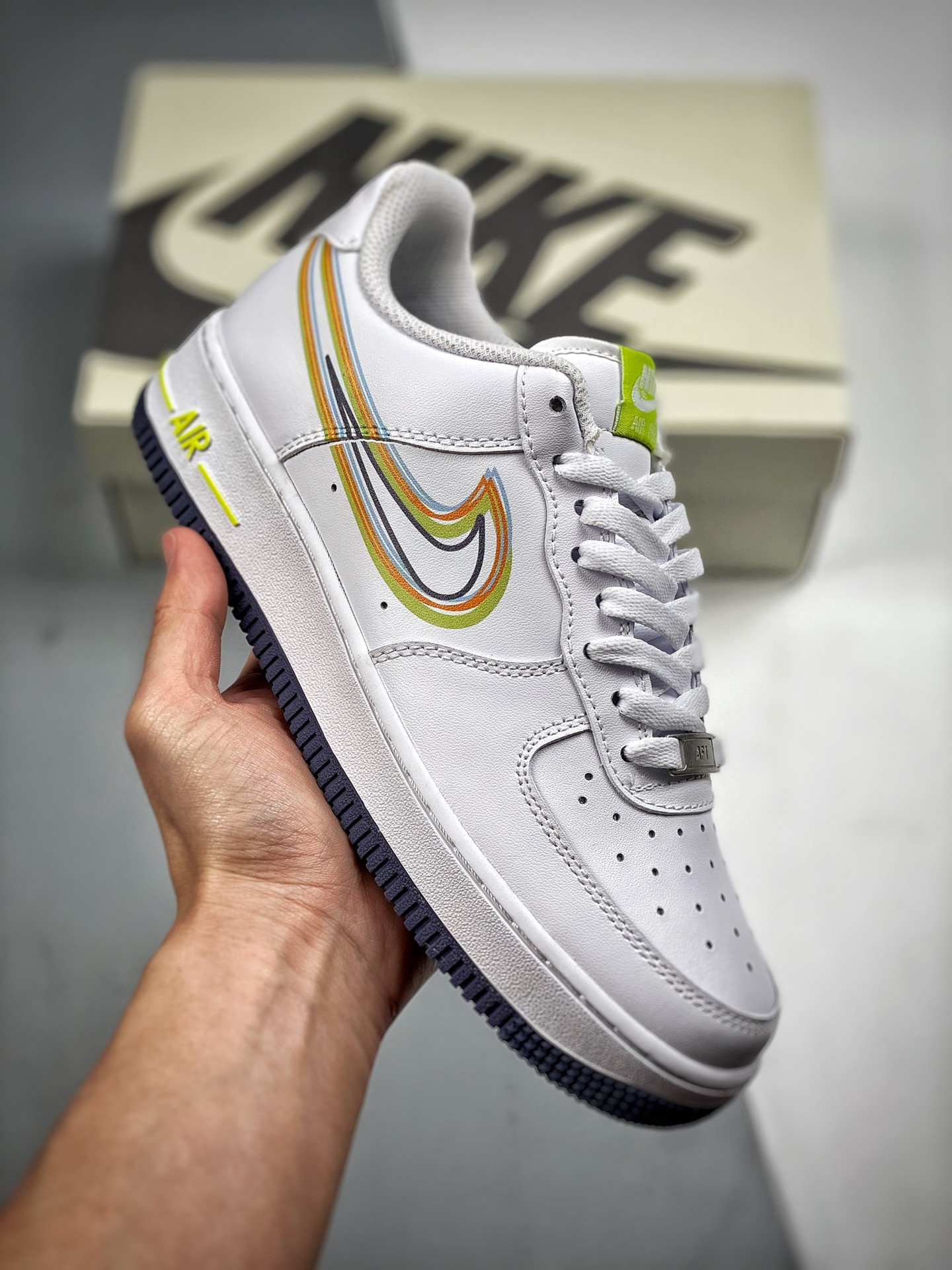 Custom Nike Air Force 1 Low “Multi Swoosh” White For Sale