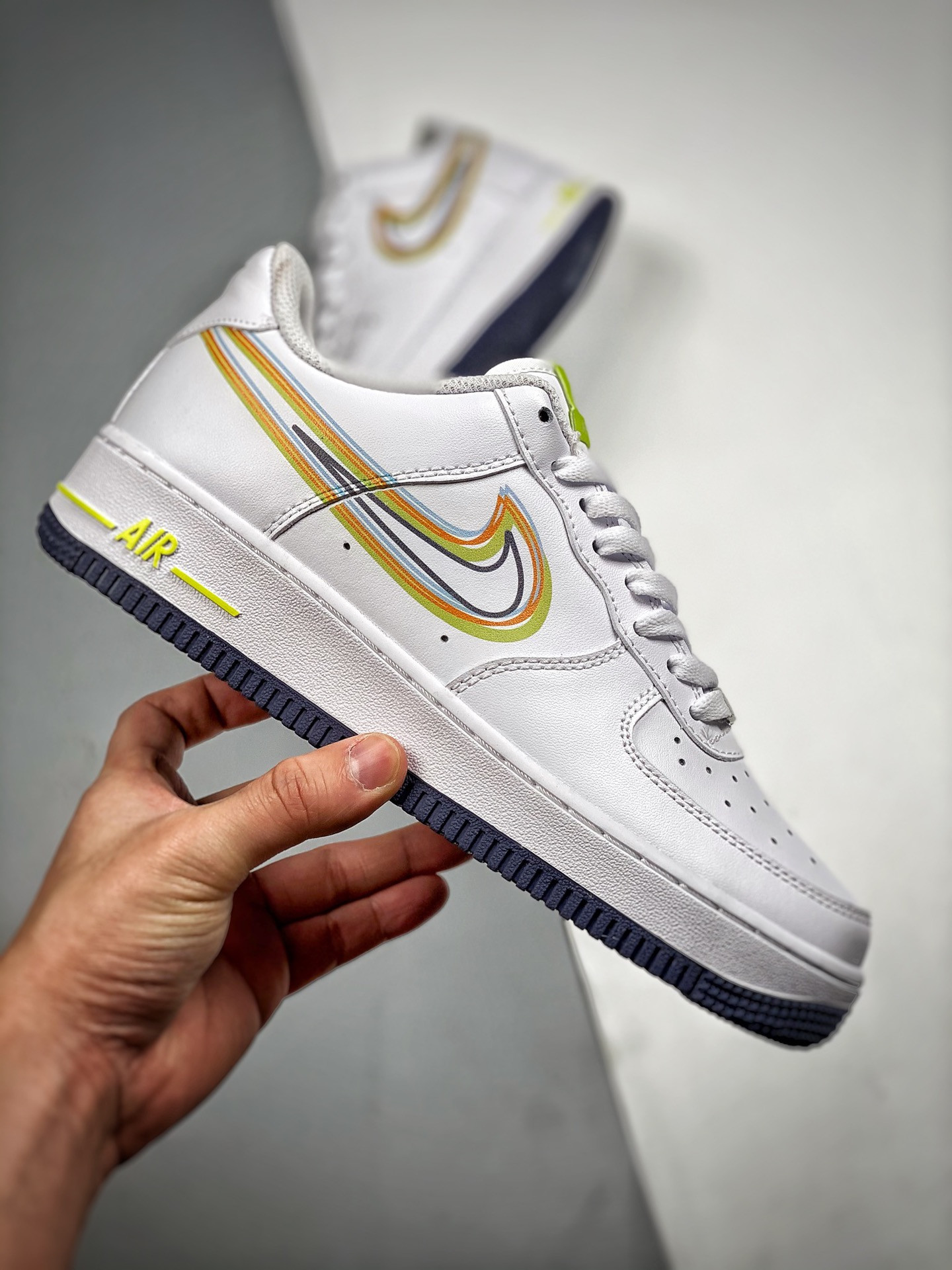 Custom Nike Air Force 1 Low “Multi Swoosh” White For Sale