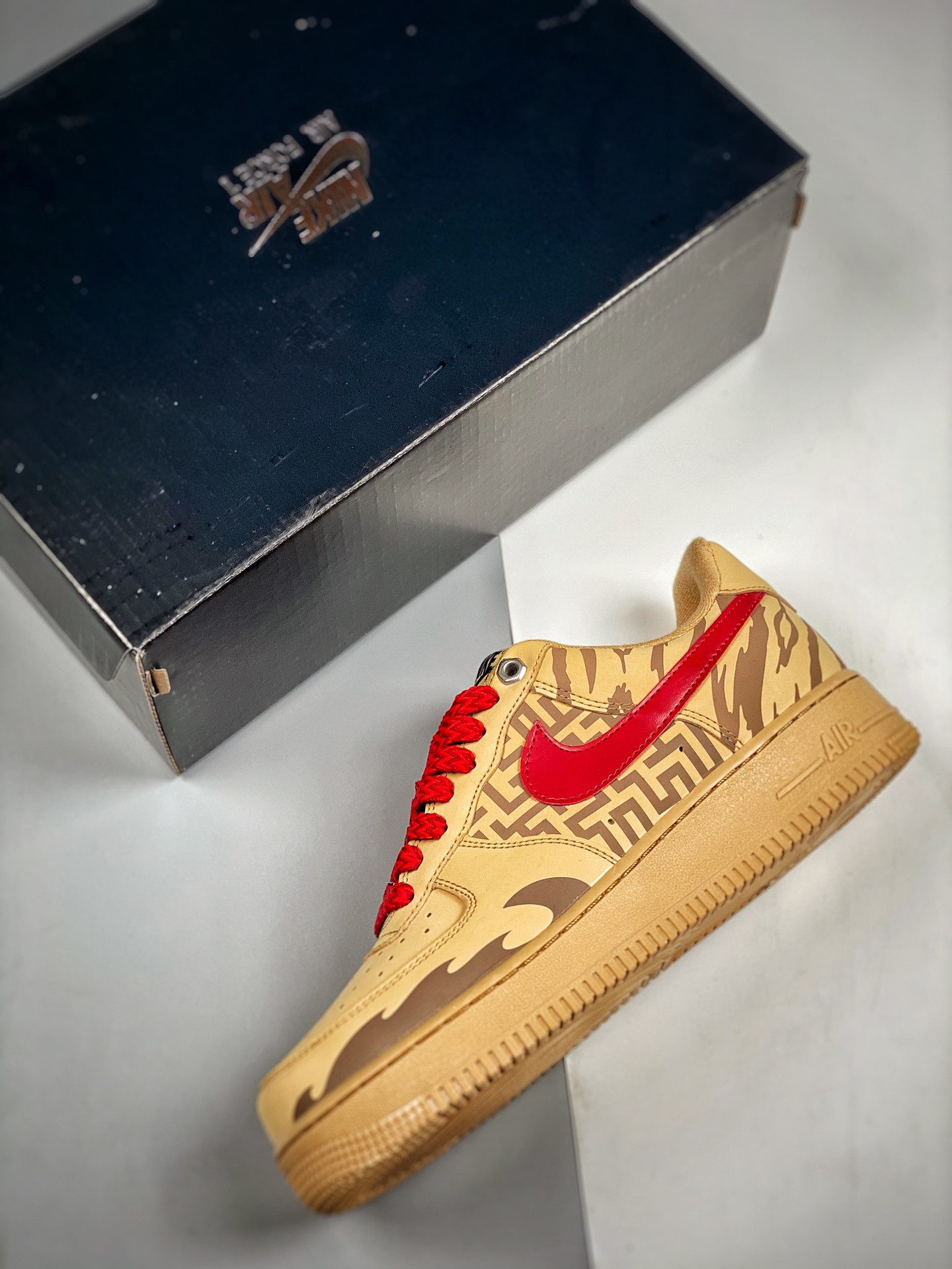 Custom Nike Air Force 1 Low “Year of the Tiger” Wheat For Sale