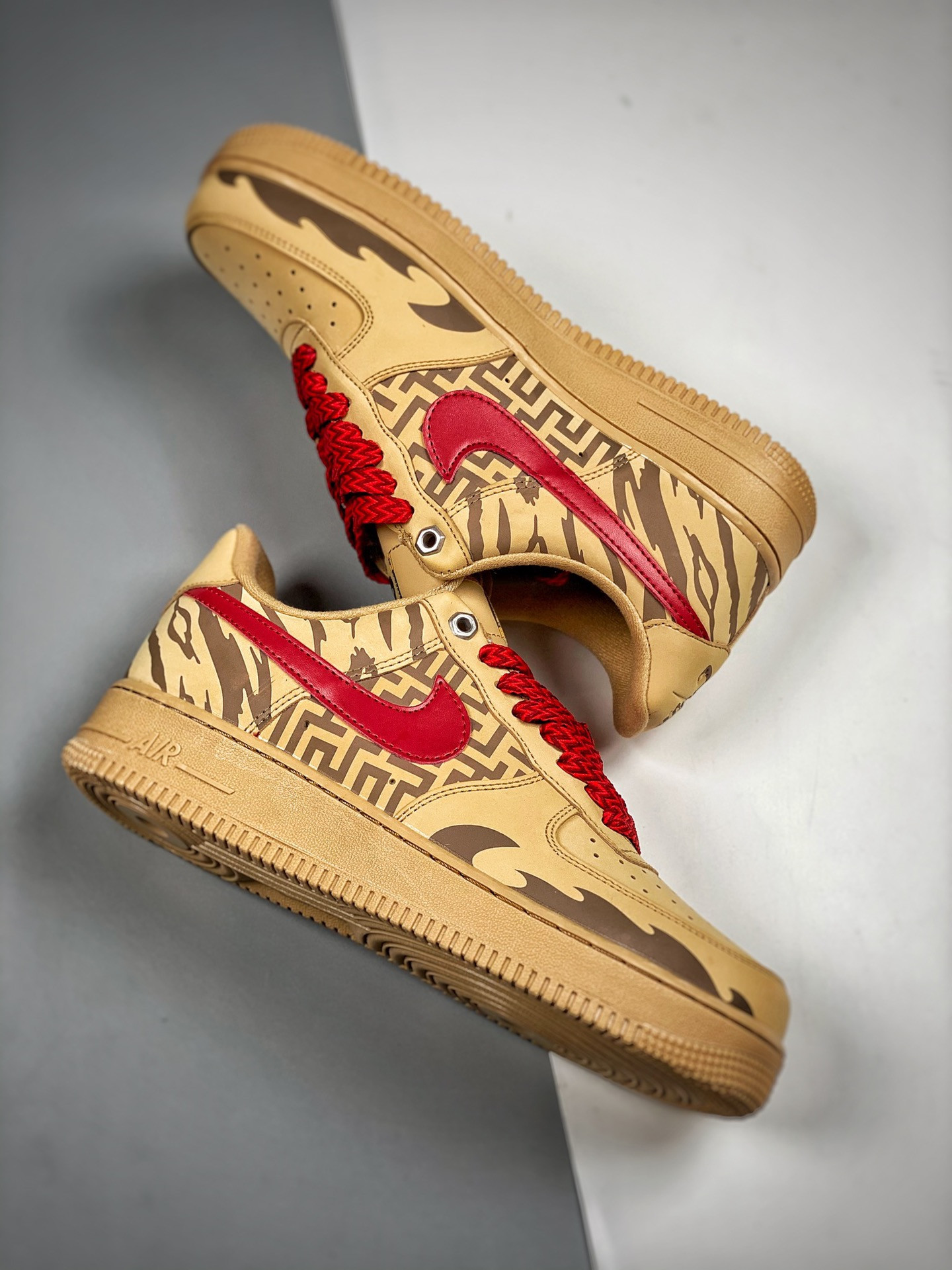 Custom Nike Air Force 1 Low “Year of the Tiger” Wheat For Sale