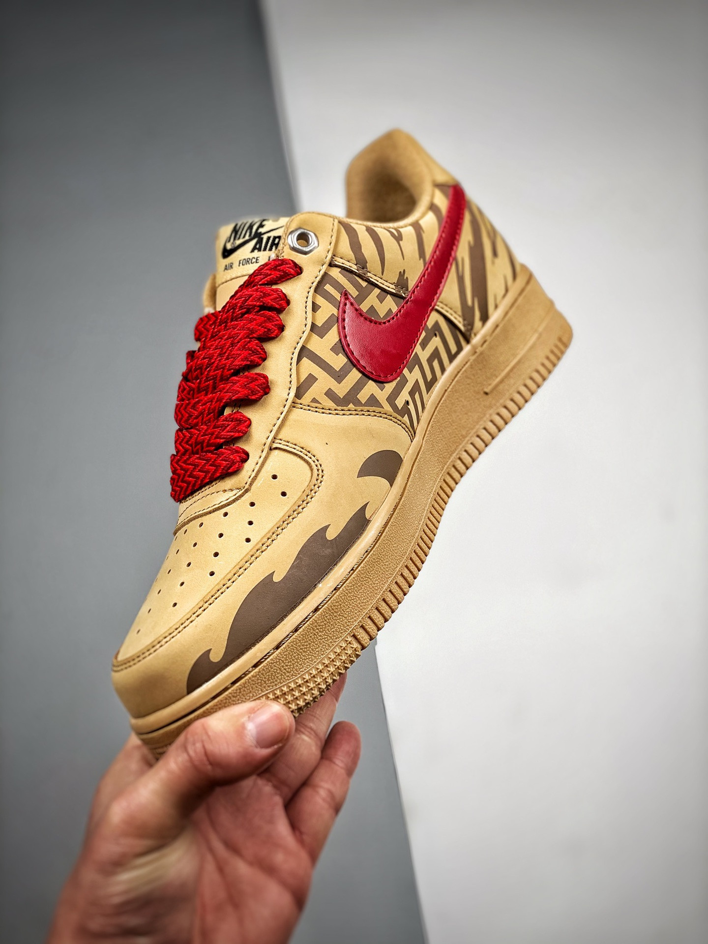 Custom Nike Air Force 1 Low “Year of the Tiger” Wheat For Sale