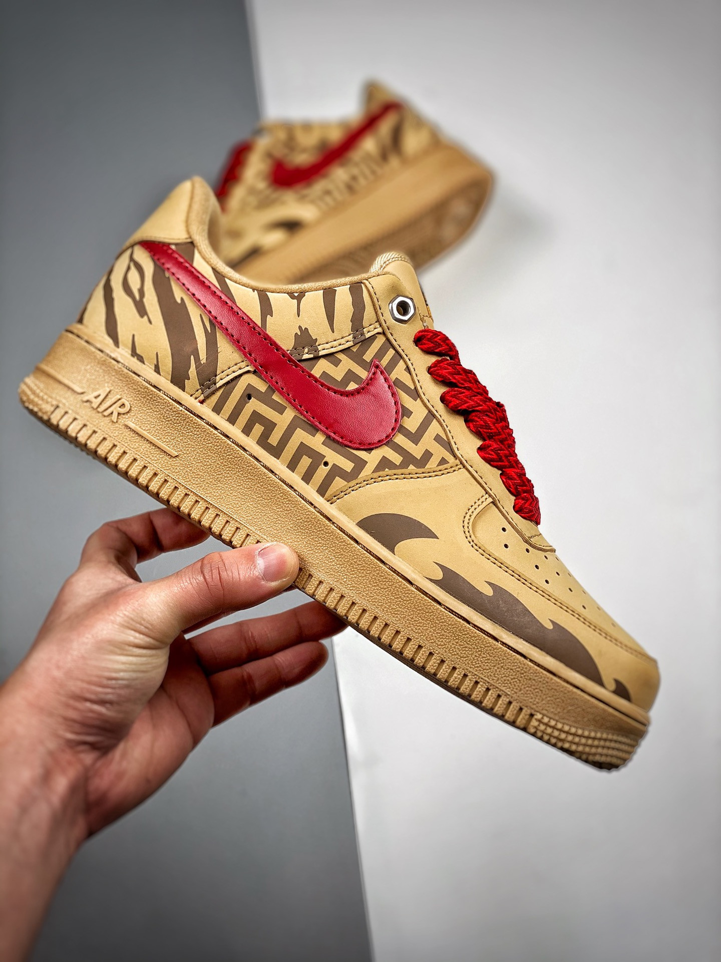 Custom Nike Air Force 1 Low “Year of the Tiger” Wheat For Sale