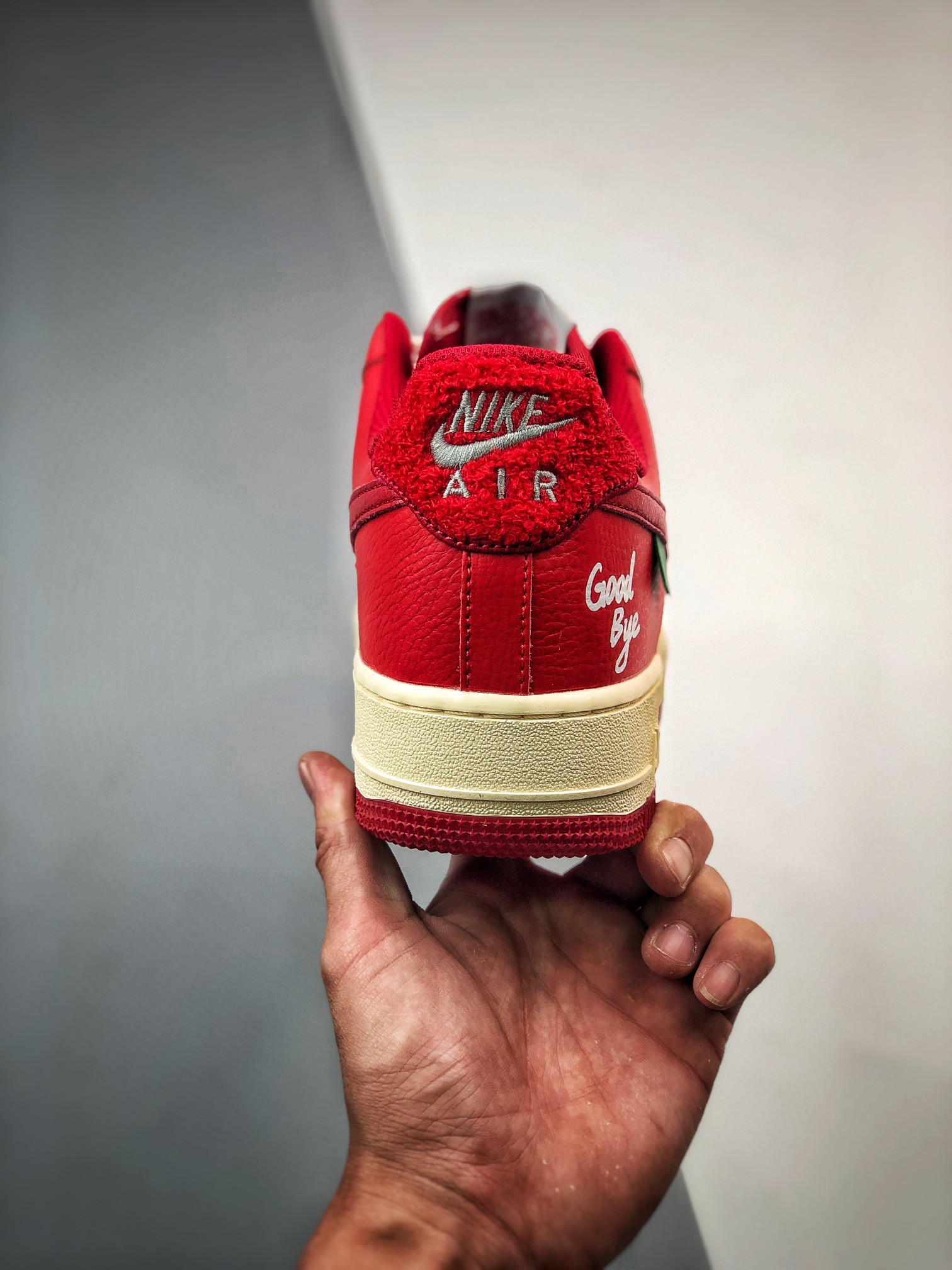 Custom Nike Air Force 1 Low ‘Good Bye’ Red White For Sale