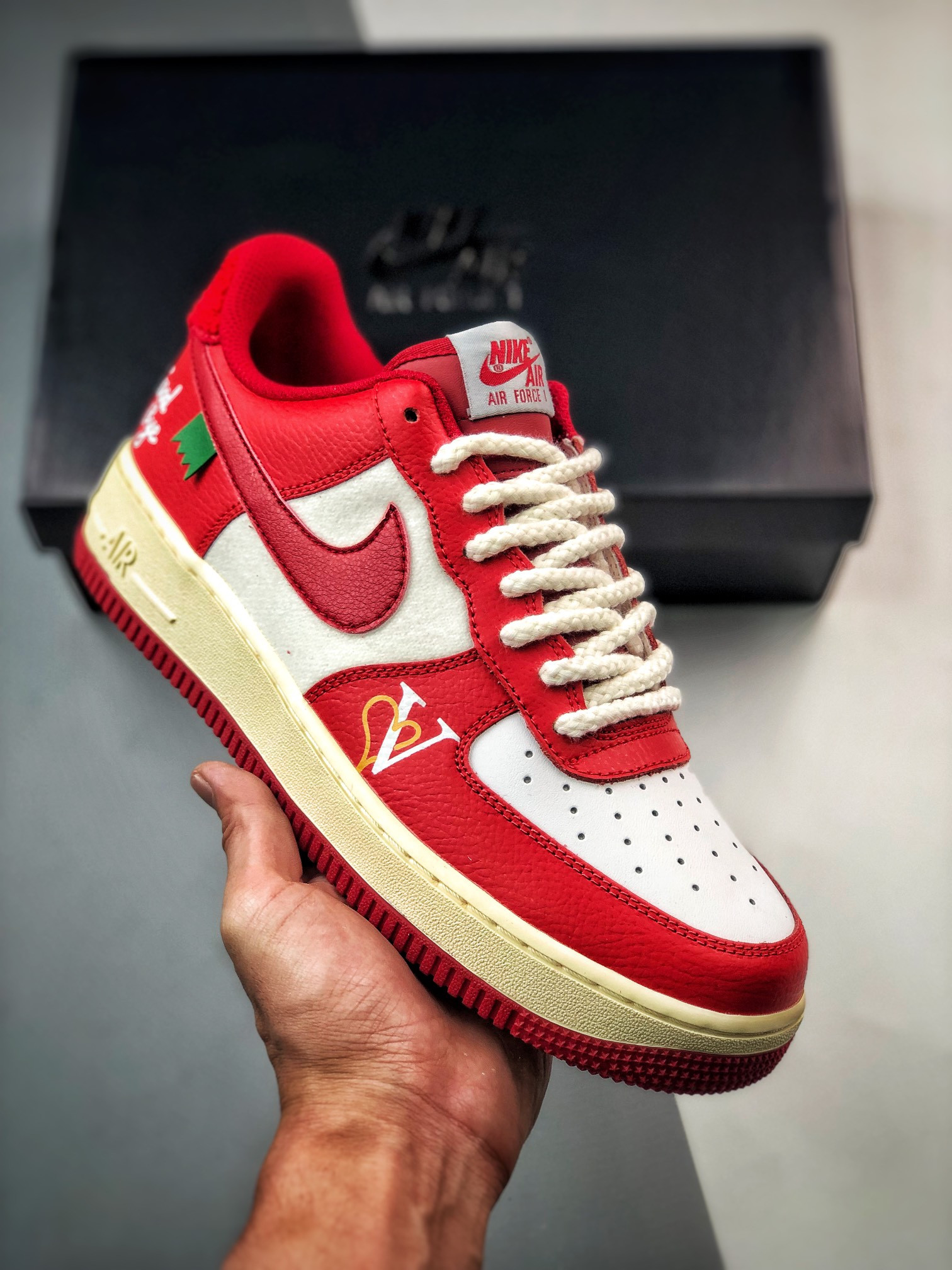 Custom Nike Air Force 1 Low ‘Good Bye’ Red White For Sale