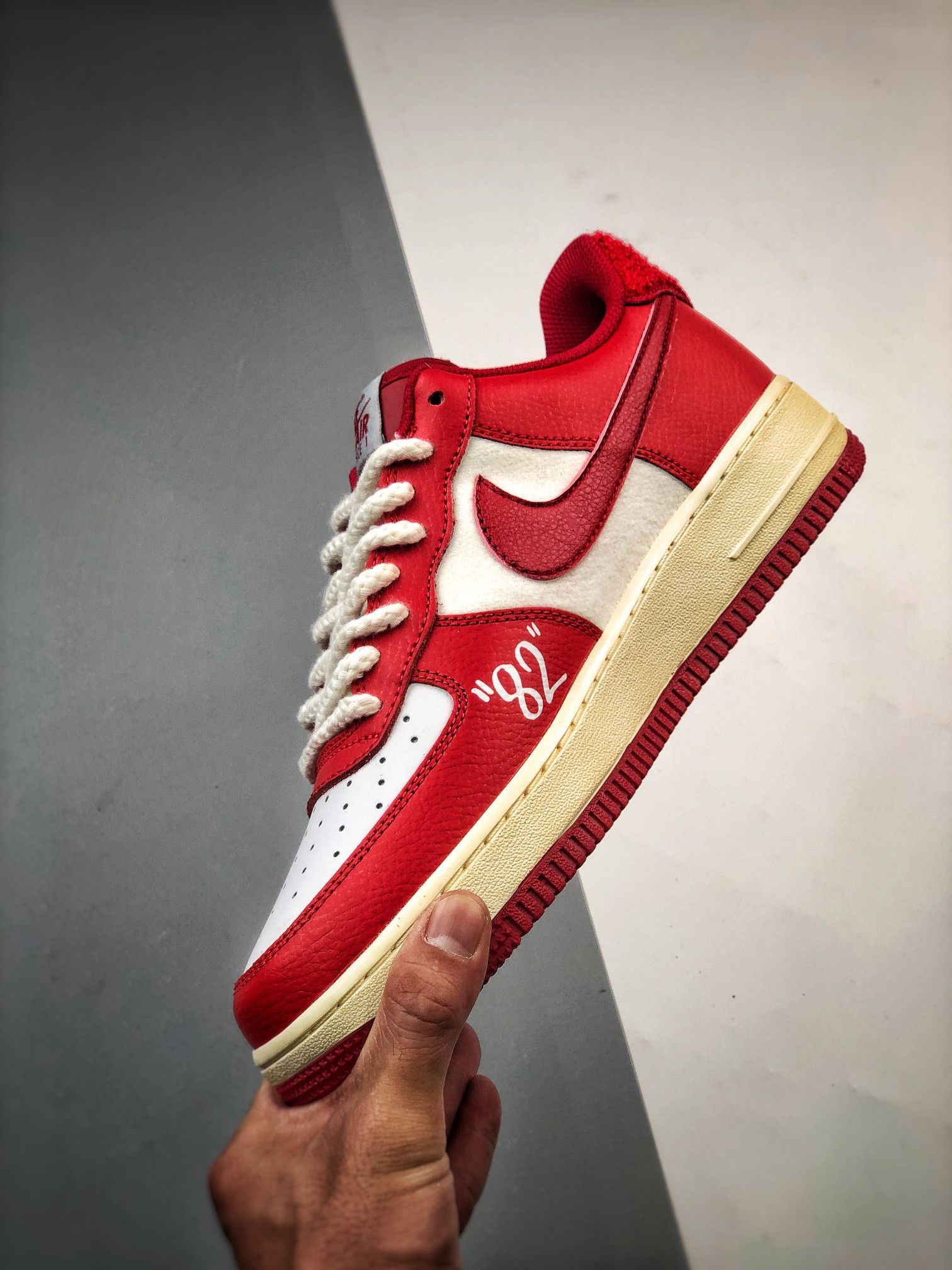 Custom Nike Air Force 1 Low ‘Good Bye’ Red White For Sale