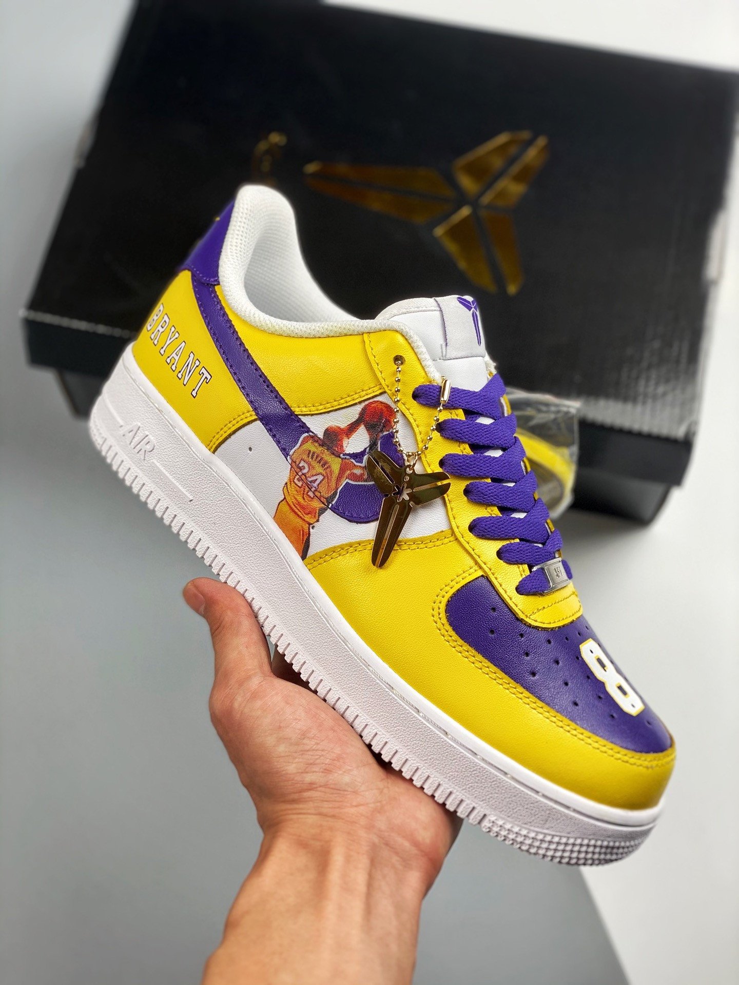 Custom Nike Air Force 1 Low ‘Lakers’ Purple Yellow White