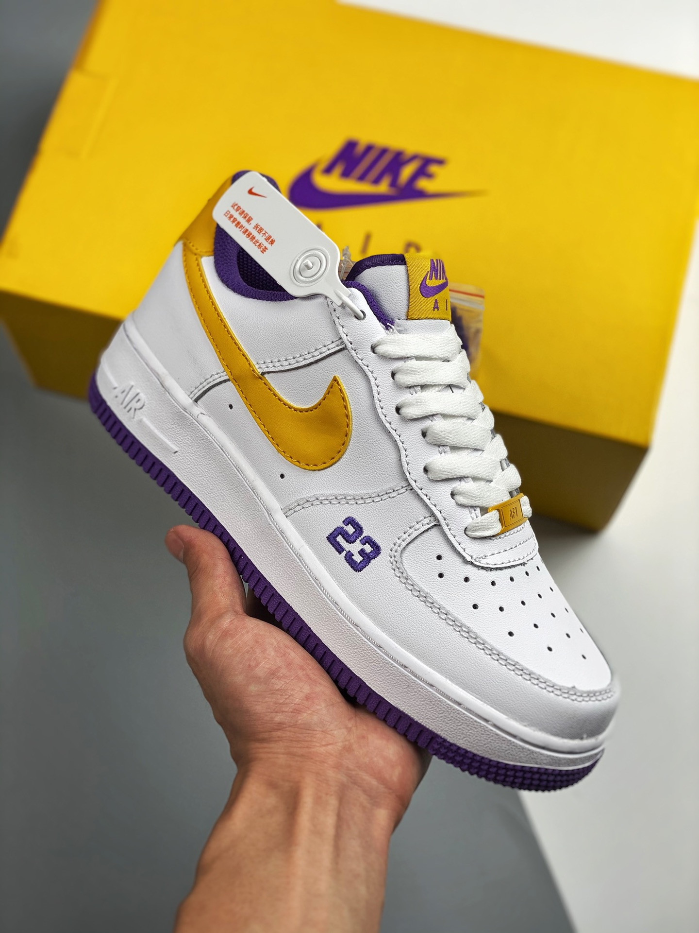 Custom Nike Air Force 1 Low ‘Lakers’ White Yellow Purple