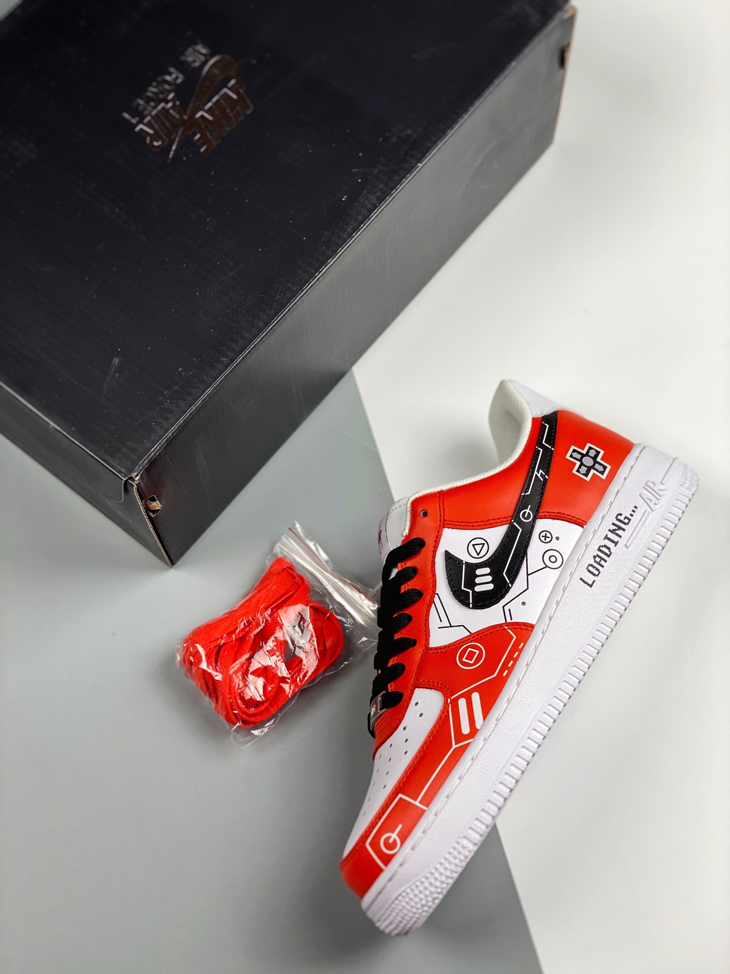 Custom Nike Air Force 1 Low Red White Black By You