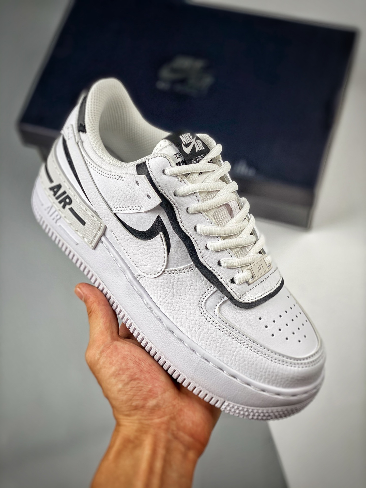 Custom Nike Air Force 1 Low Shadow White Black For Sale