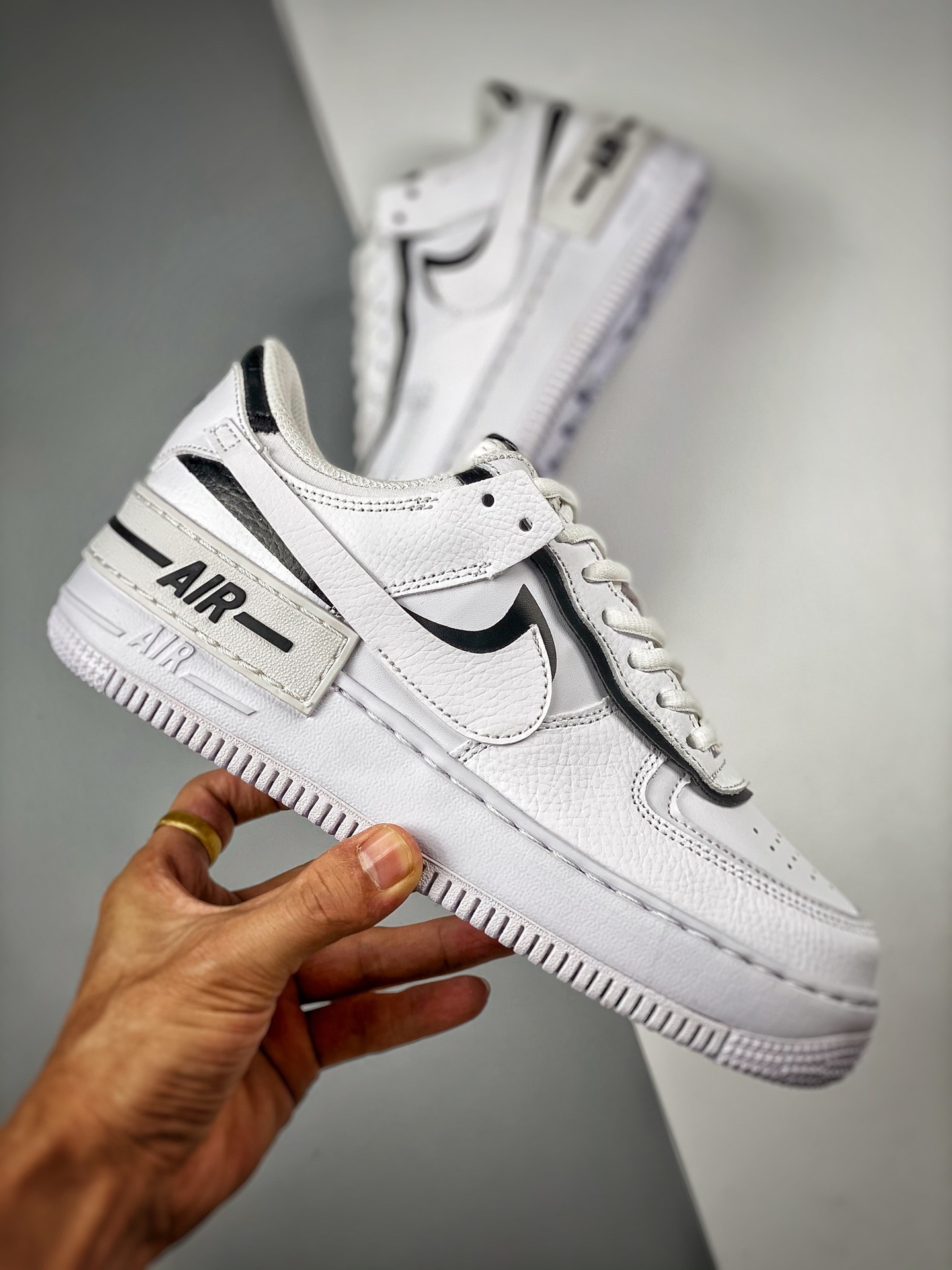 Custom Nike Air Force 1 Low Shadow White Black For Sale