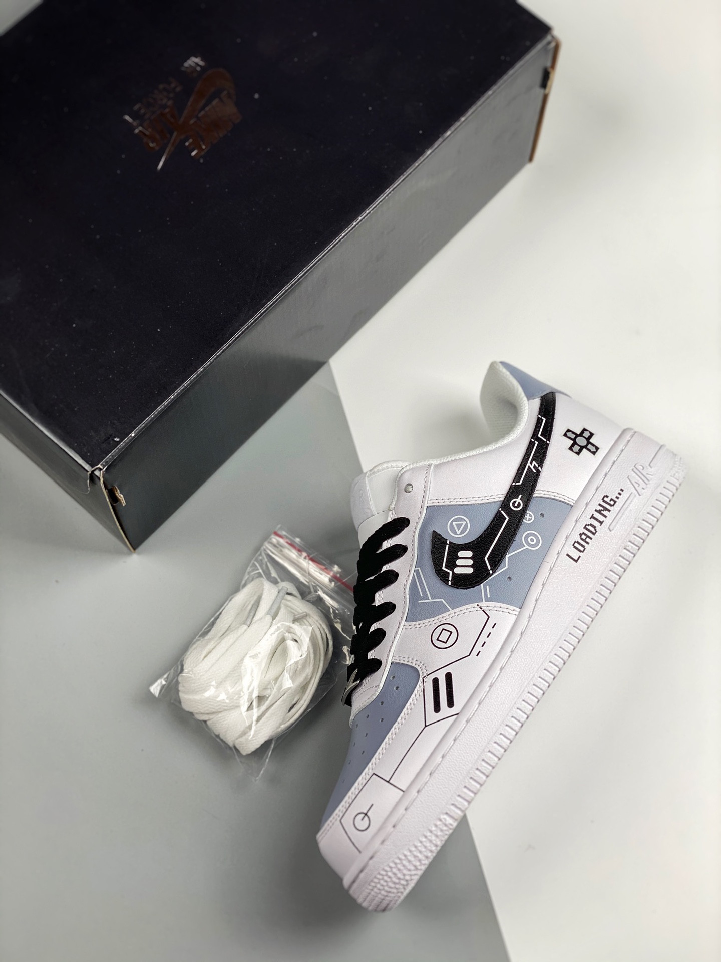 Custom Nike Air Force 1 Low White Black By You