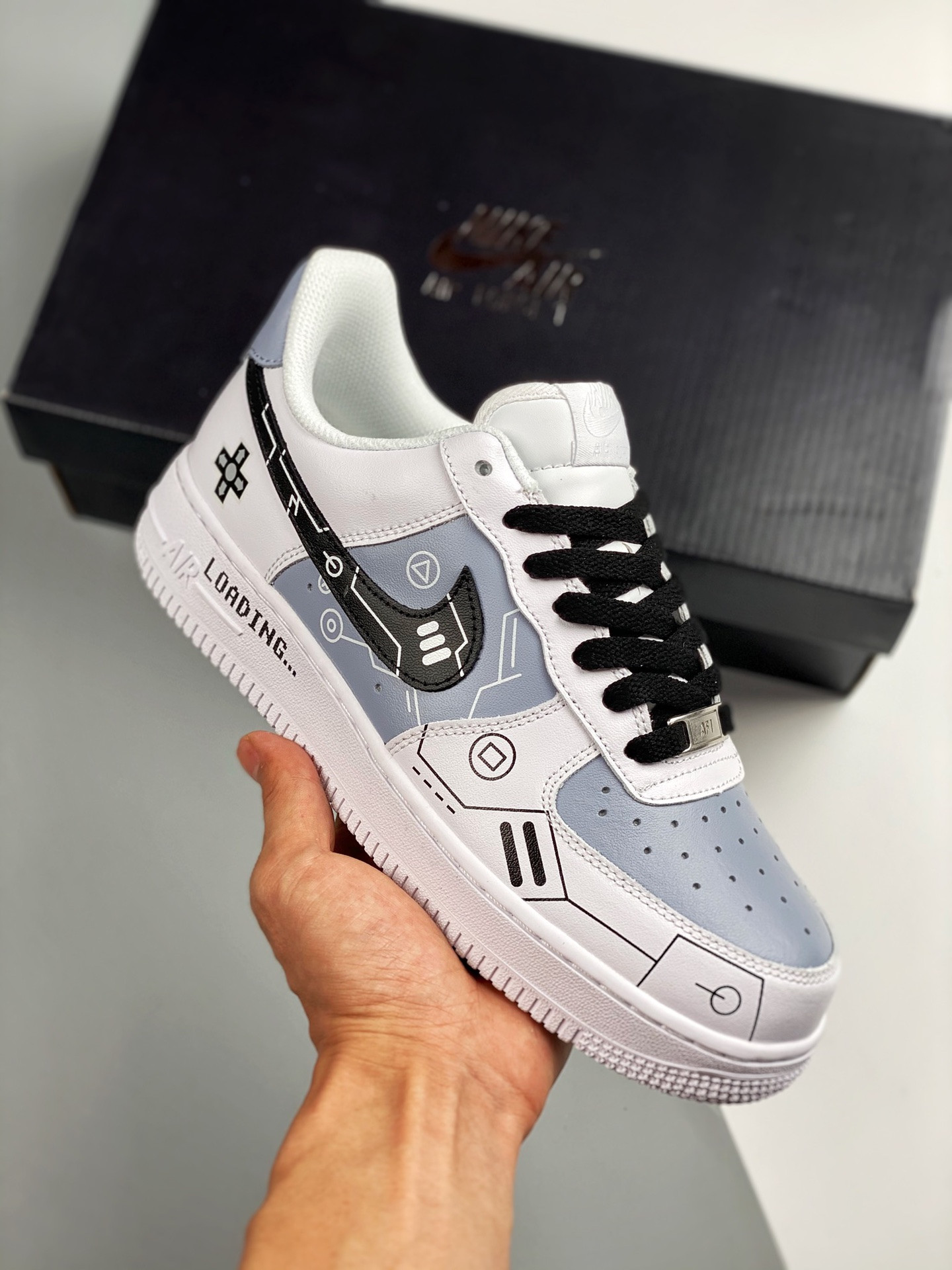 Custom Nike Air Force 1 Low White Black By You