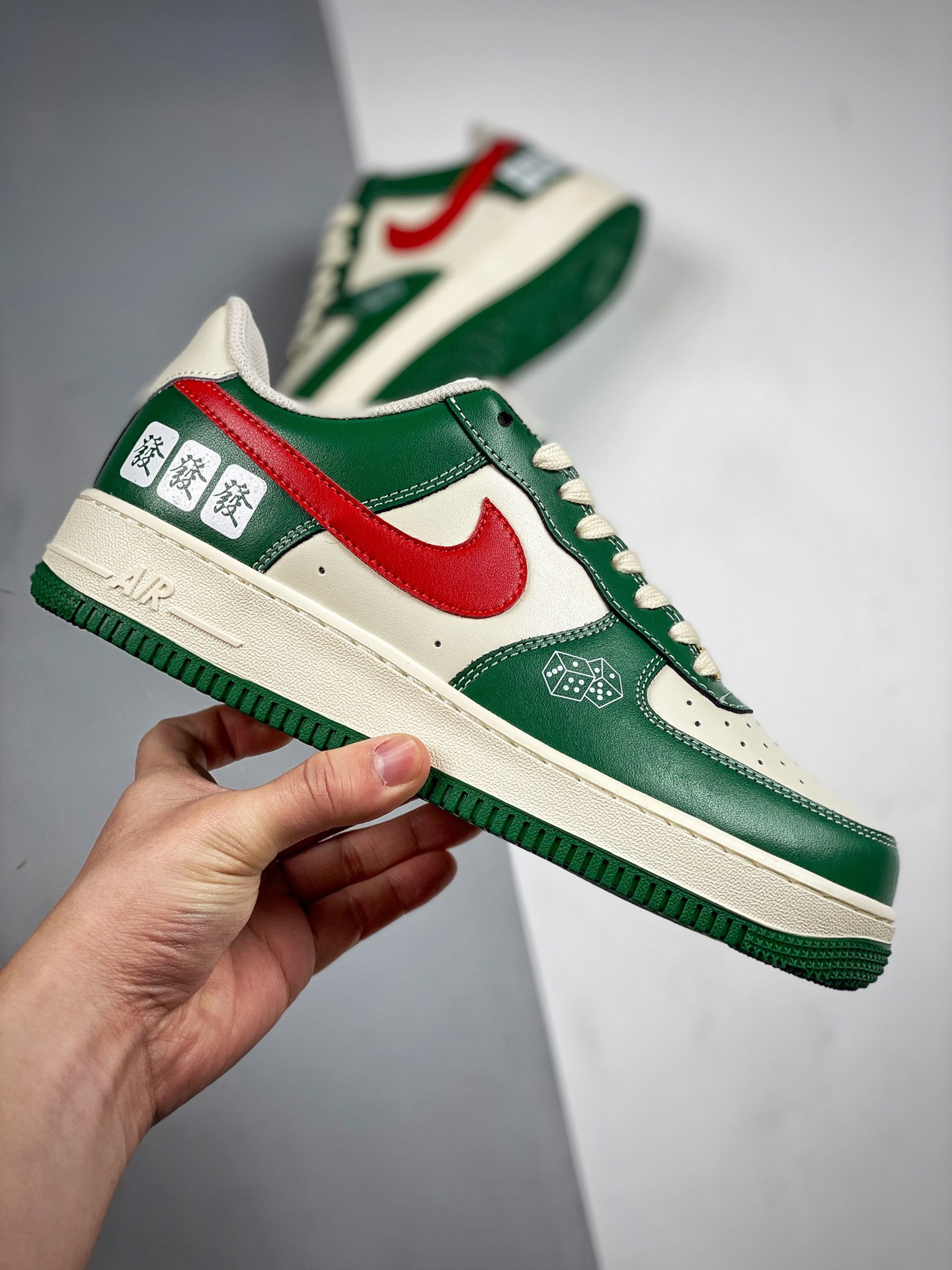 Custom Nike Air Force 1 Low White Green Red For Sale