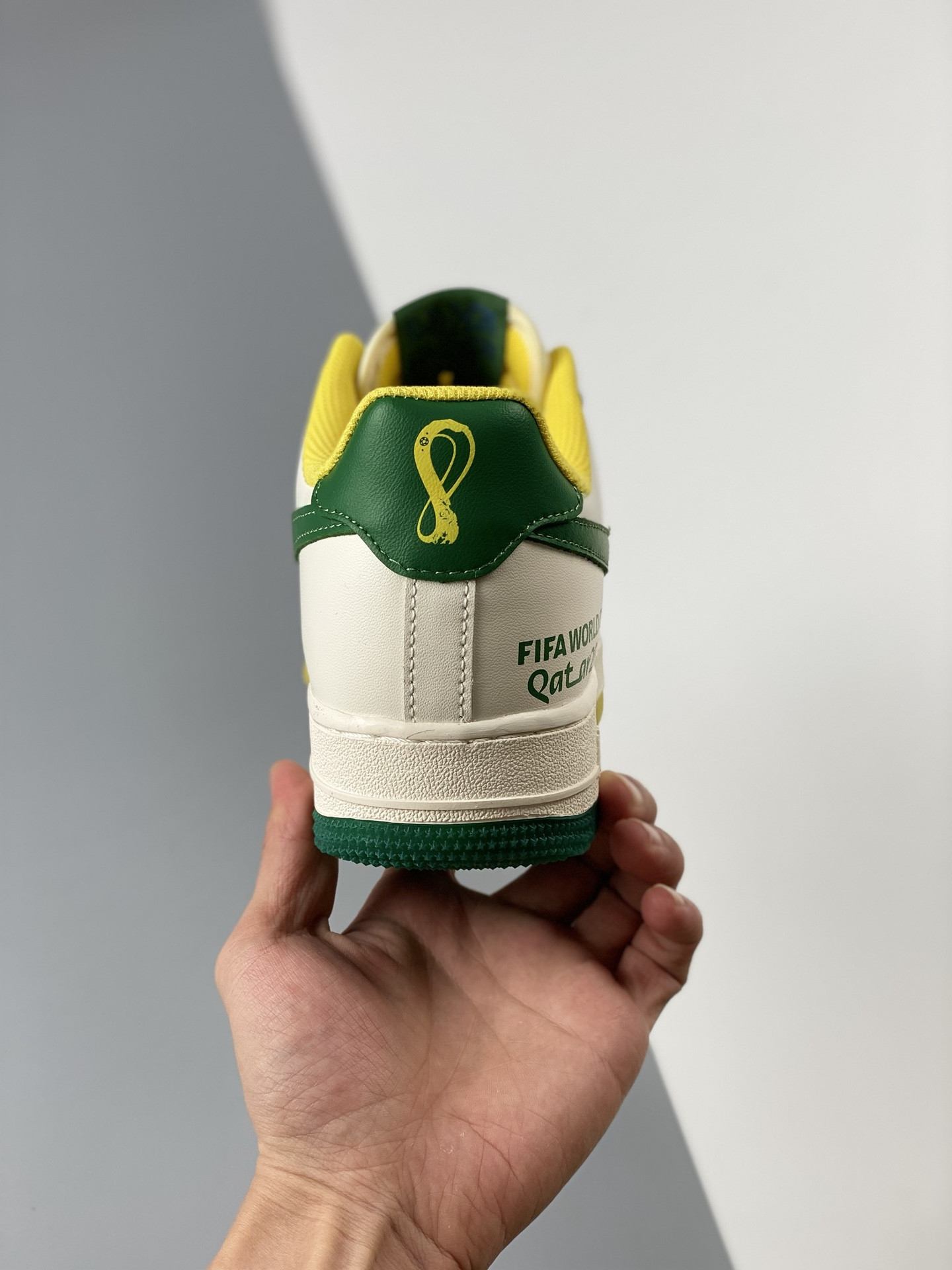 Custom Nike Air Force 1 Low ‘World Cup 2022’ White Green Yellow For Sale