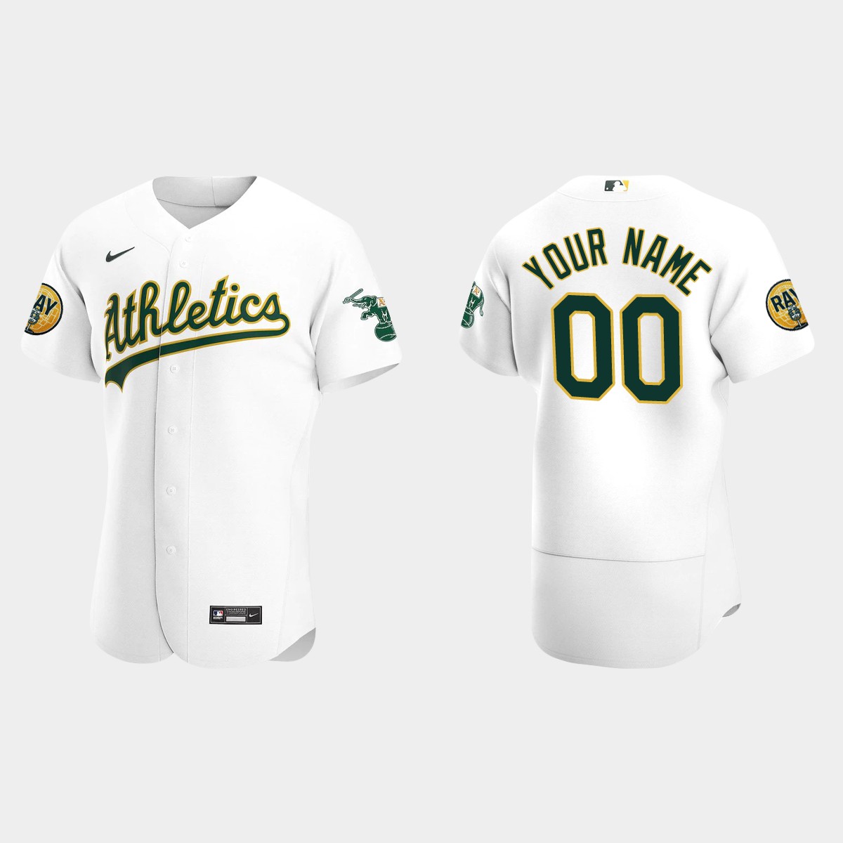 Custom Oakland Athletics 2022 Ray Fosse Patch Jersey – White