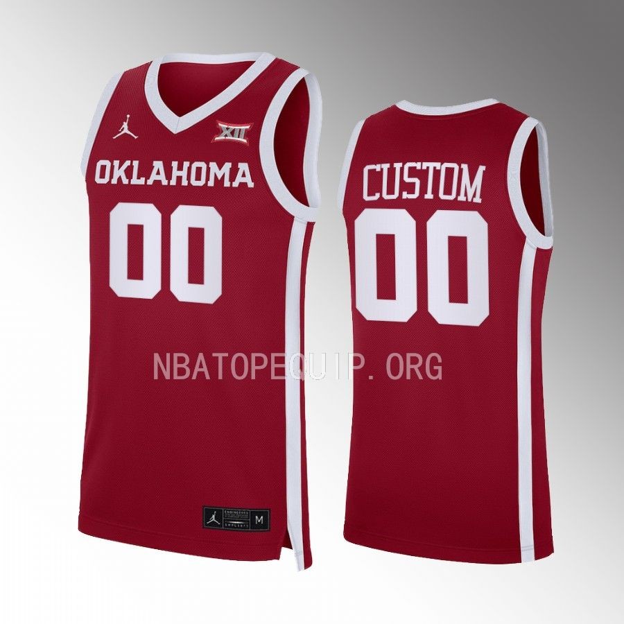 Custom Oklahoma Sooners Crimson Jersey 2022-23 Away