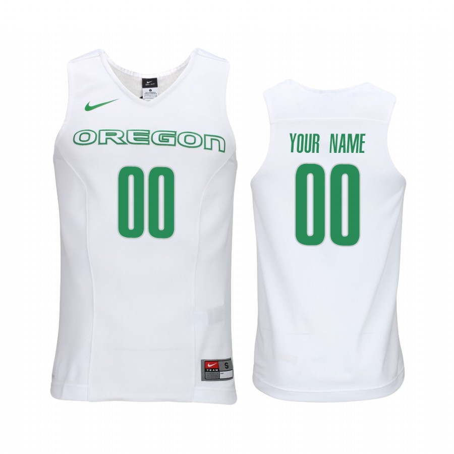 Custom Oregon Ducks #00 Elite Performance College Jersey - White