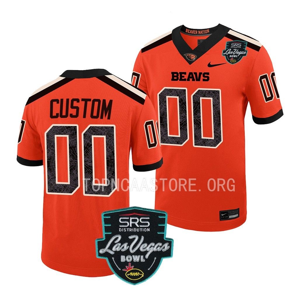 Custom Oregon State Beavers 2022 Las Vegas Bowl #00 Jersey Men’s Orange  Uniform