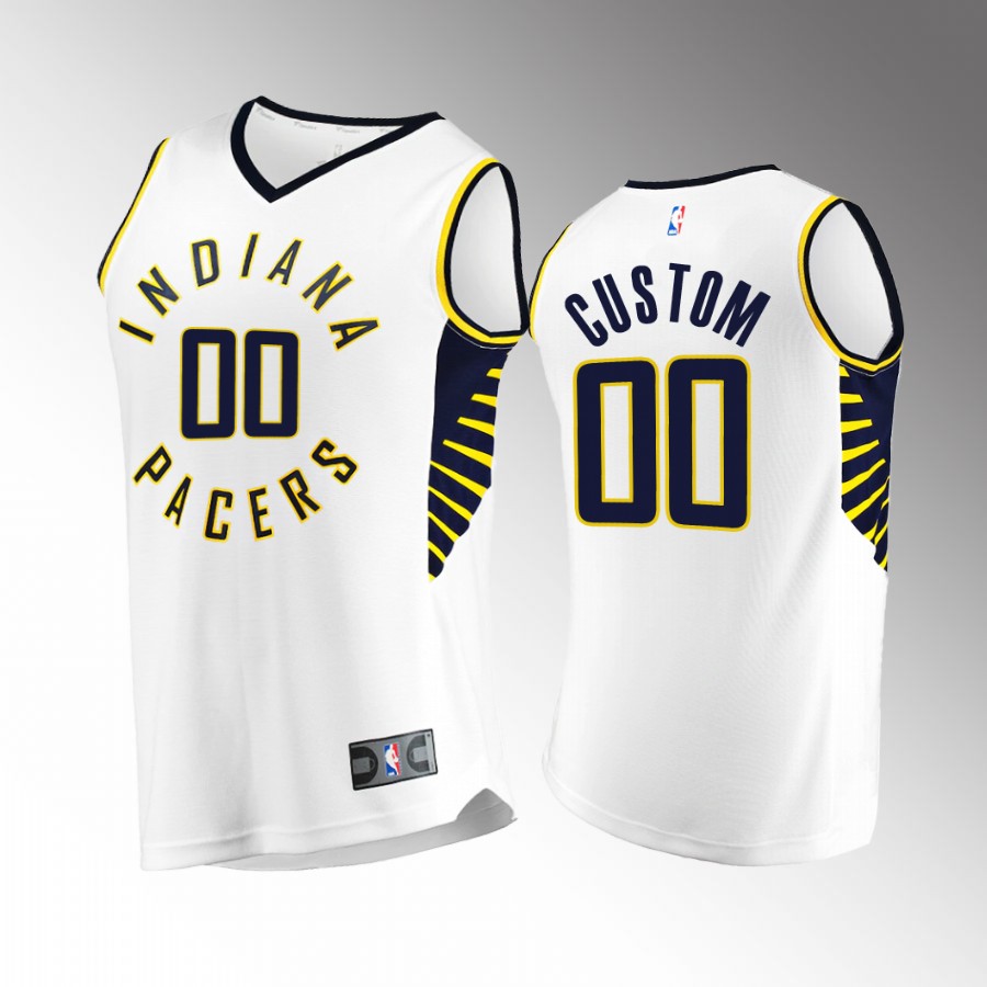 Custom Pacers #00 White Jersey Fast Break 2022-23 Association Edition