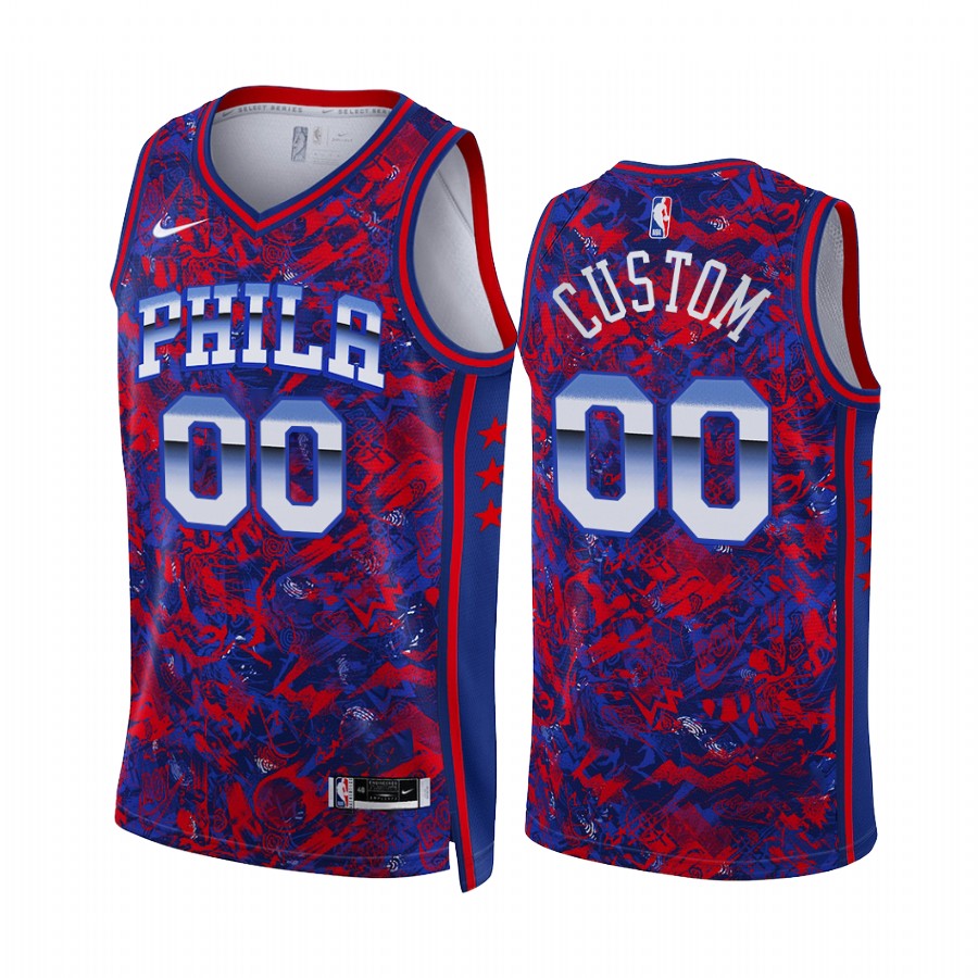 Custom Philadelphia 76ers Select Series Royal Jersey Dazzle