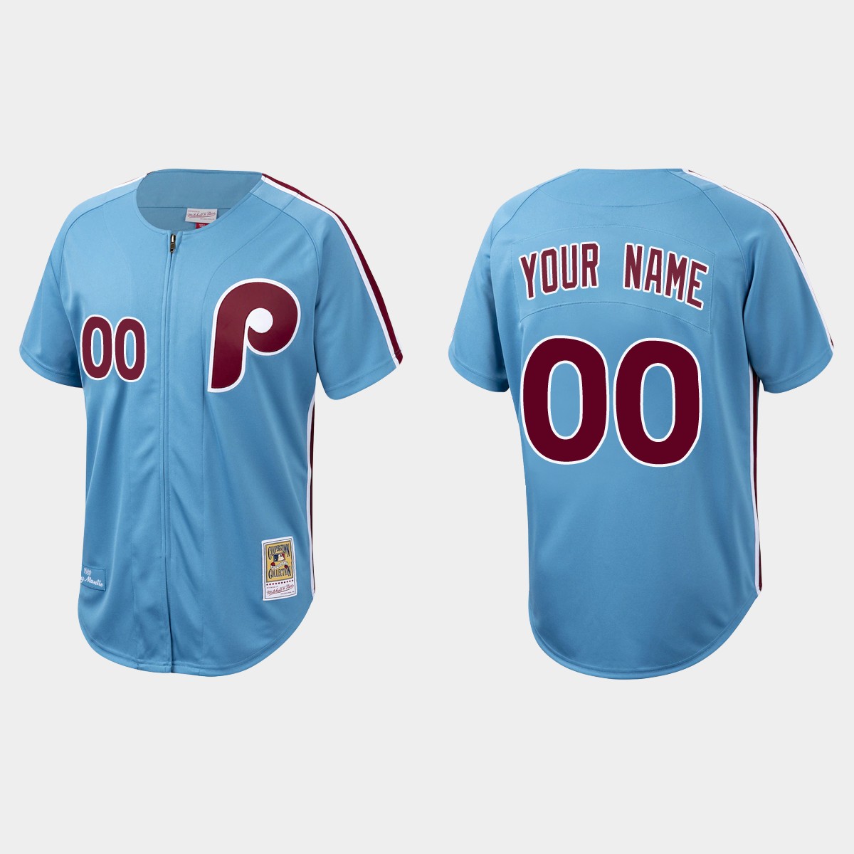 Custom Philadelphia Phillies Cooperstown Collection Jersey - Light Blue