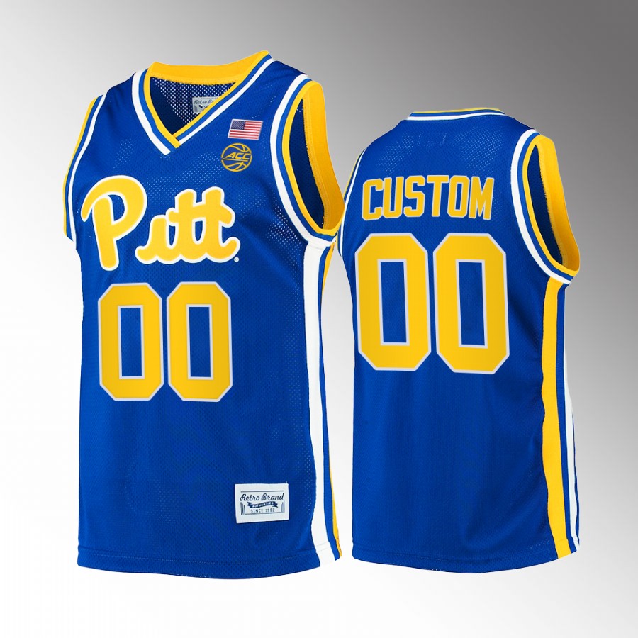Custom Pitt Panthers Royal Jersey Retro Classic
