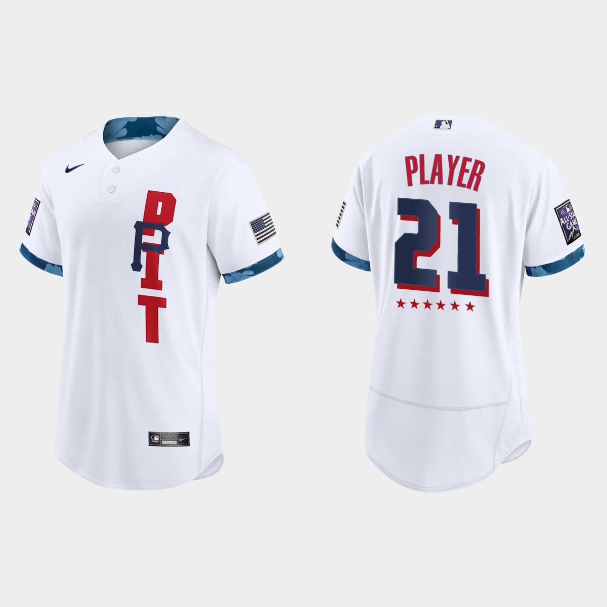 Custom Pittsburgh Pirates 2021 MLB All-Star Game Jersey – White