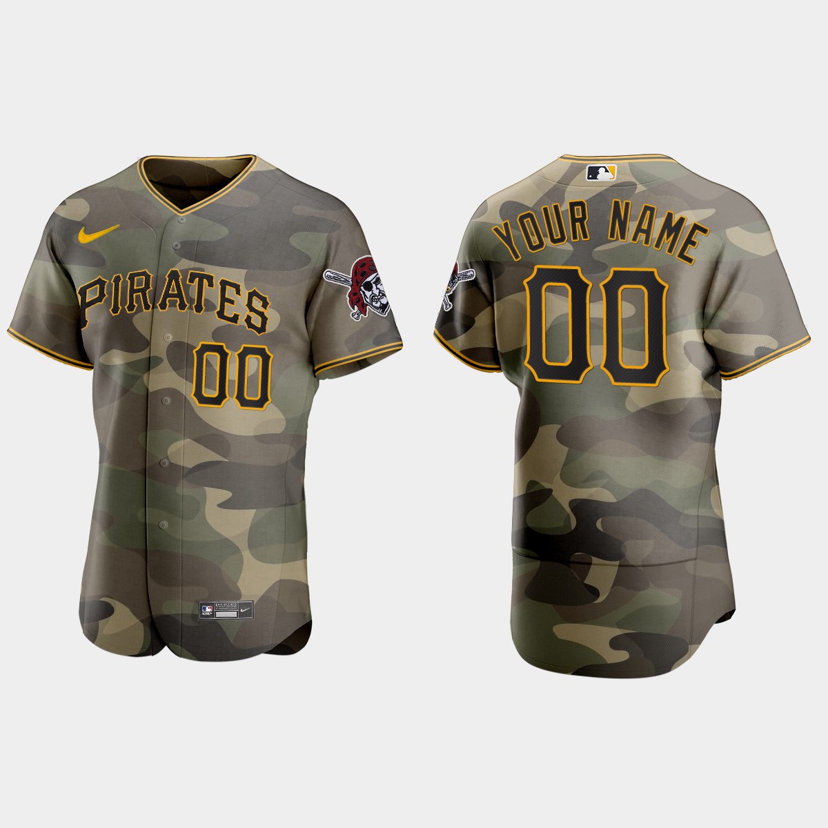Custom Pittsburgh Pirates 2021 National Armed Forces Day Jersey – Camo