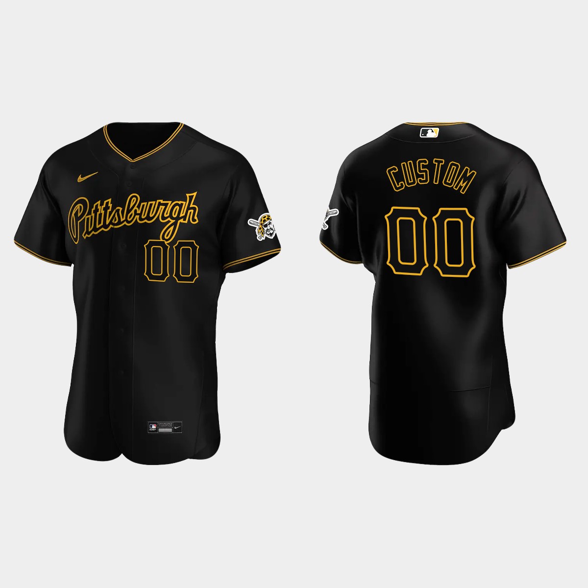 Custom Pittsburgh Pirates Alternate Jersey - Black