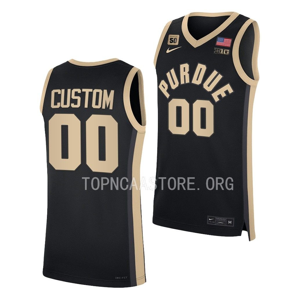 Custom Purdue Boilermakers #00 Black Jersey