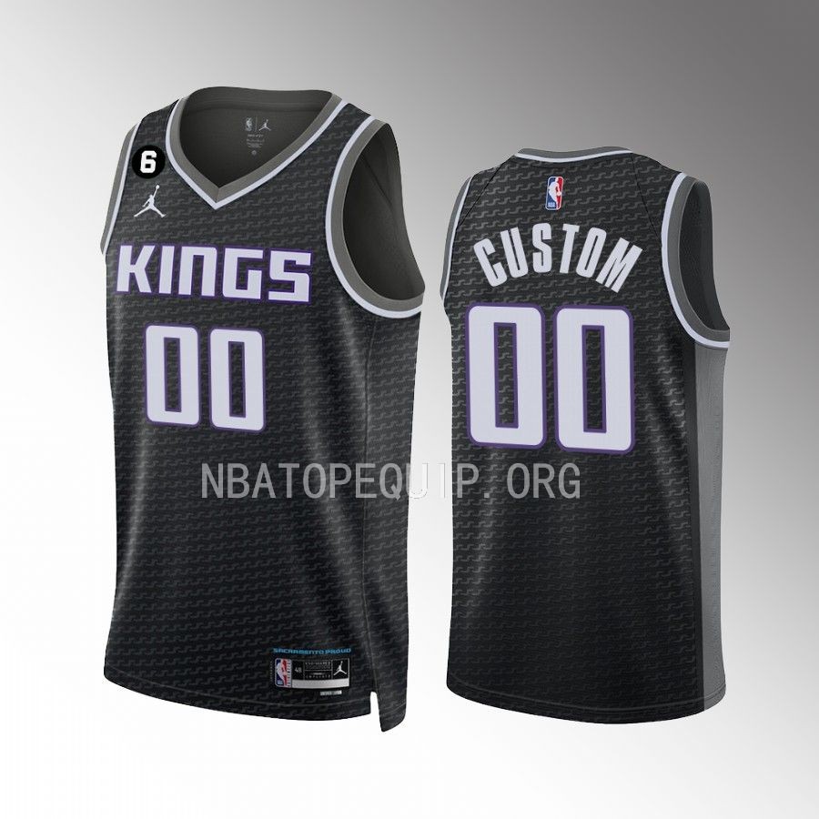 Custom Sacramento Kings #00 Black Jersey 2022-23 Statement Edition Swingman