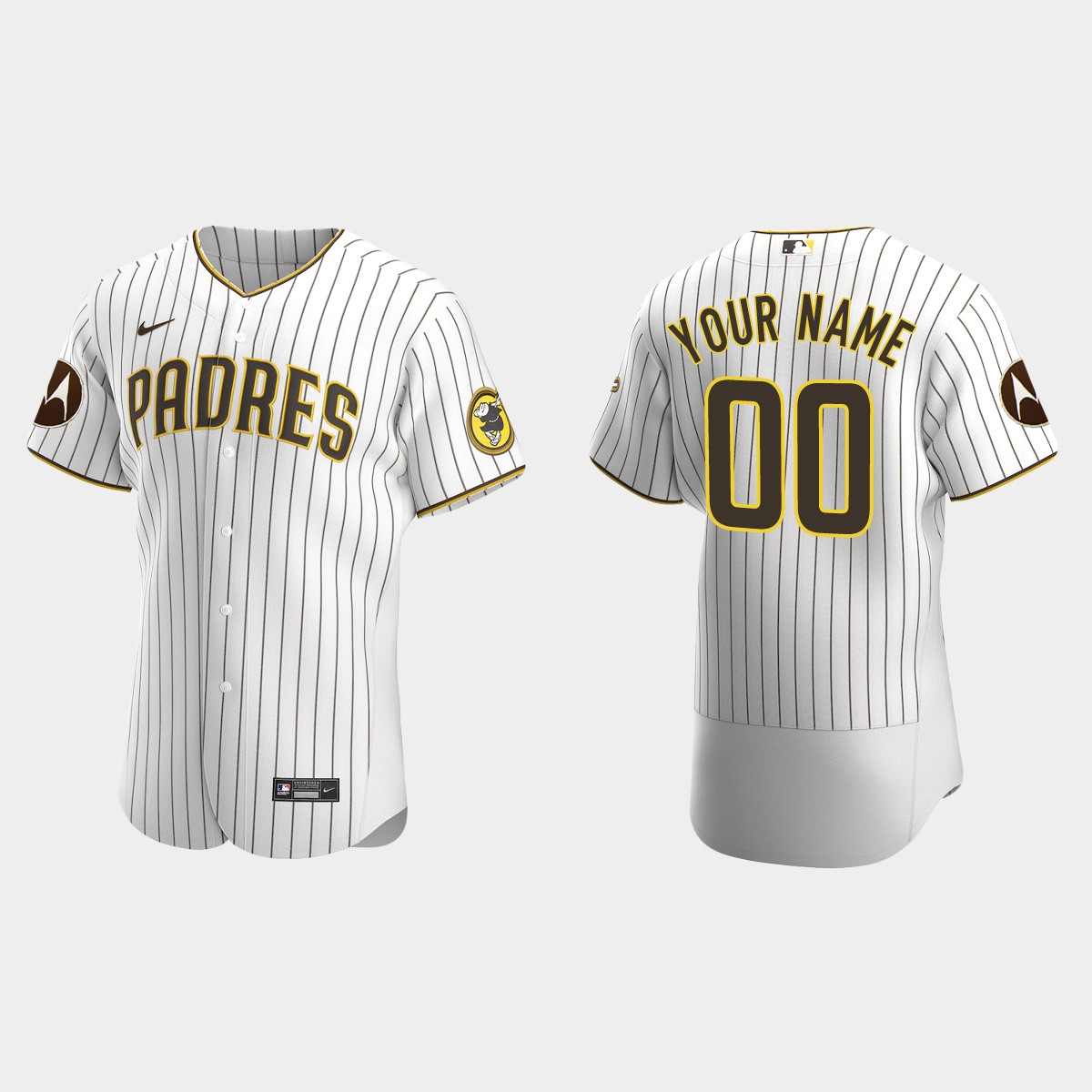 Custom San Diego Padres 2023 Motorola Patch Jersey – White
