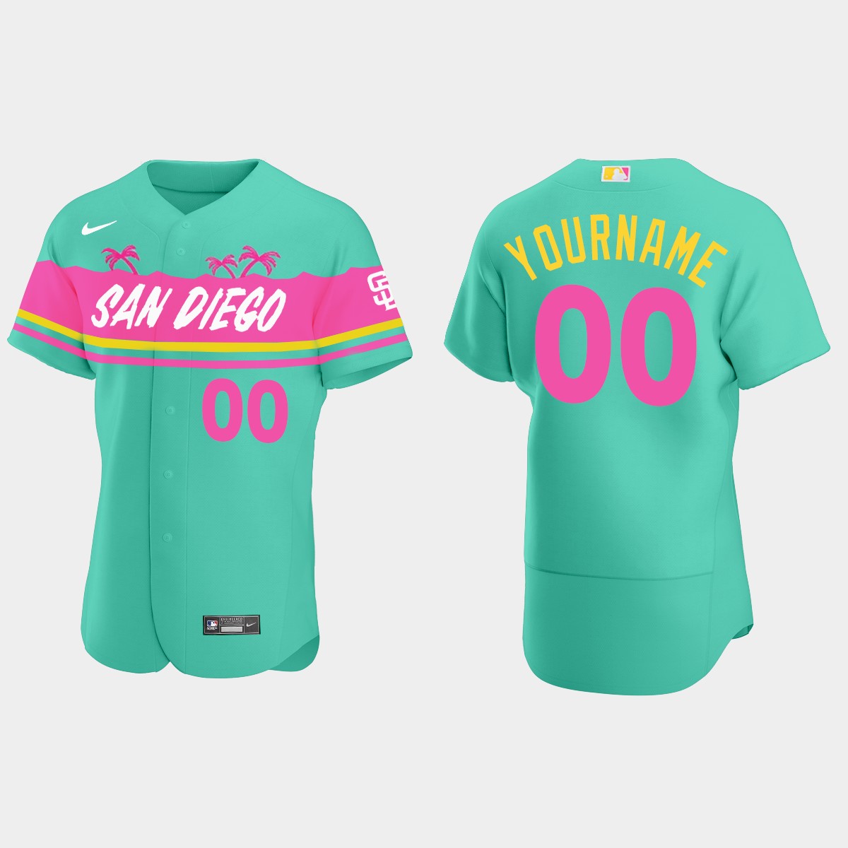 Custom San Diego Padres City Connect Jersey – Teal