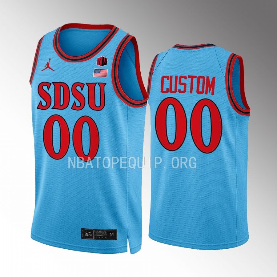 Custom San Diego State Aztecs Blue Jersey 2022-23 Alternate