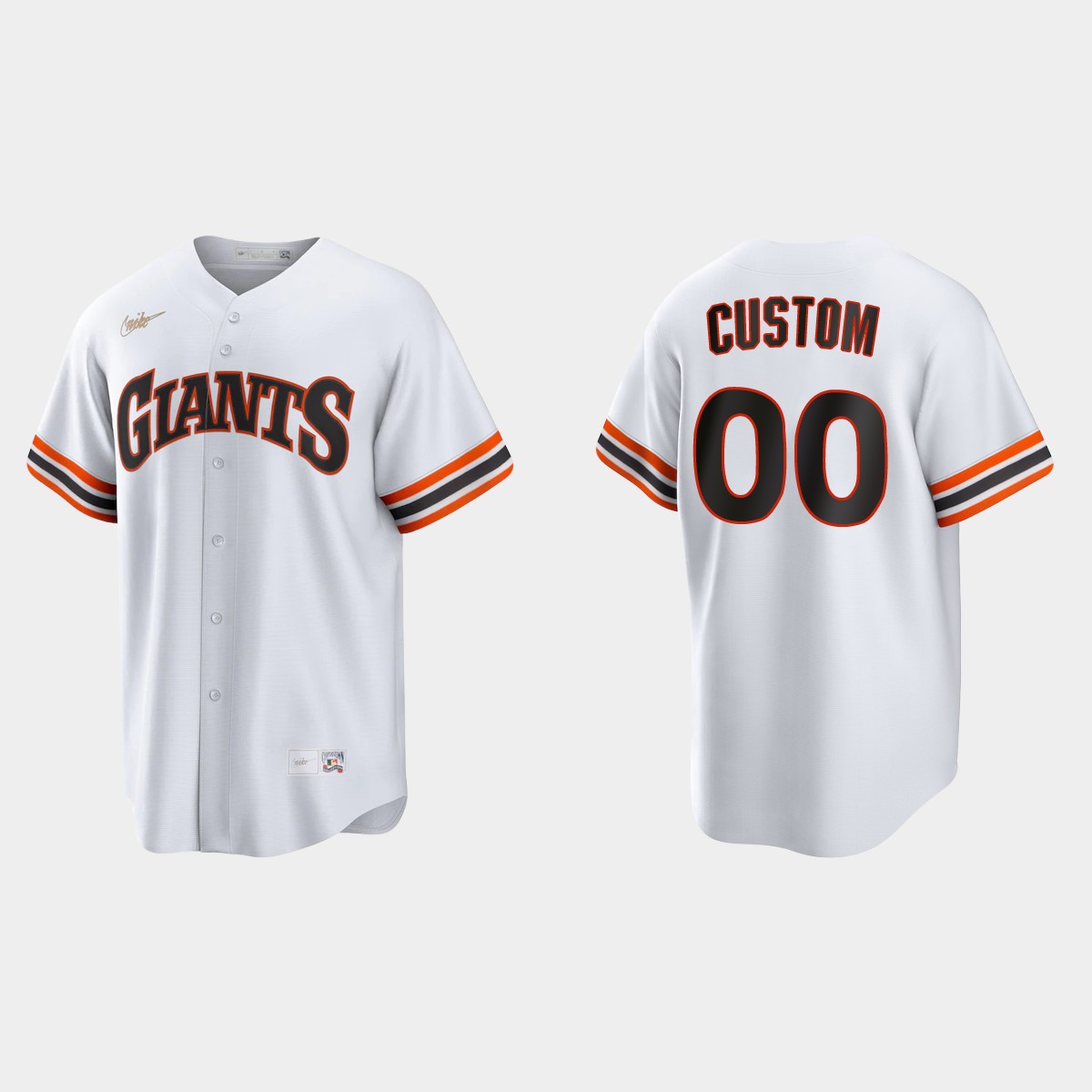 Custom San Francisco Giants Cooperstown Home Jersey - White