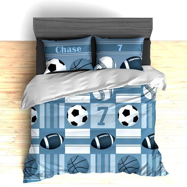 Custom Sports , All Star Sports Personalized Sports Theme Duvet Cover Bedding Set