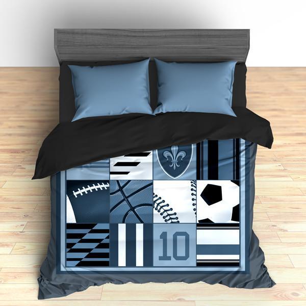 Custom Sports Themed , I Love All Sports, All Star Personalized, Duvet Cover Bedding Set