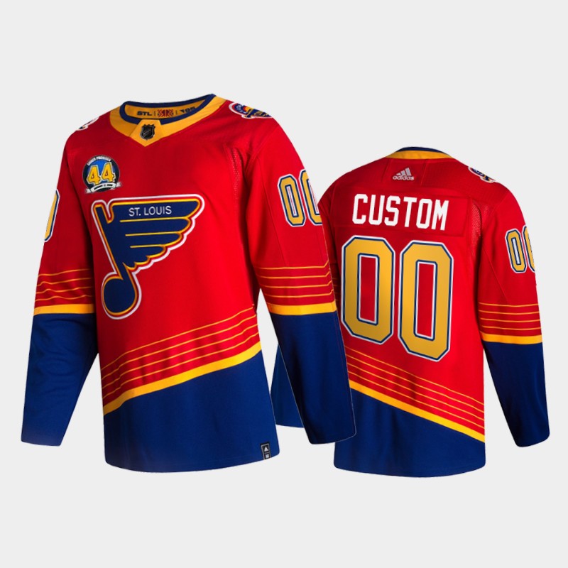 Custom St. Louis Blues 44 Chris Pronger Patch Jersey Red #00 Reverse Retro